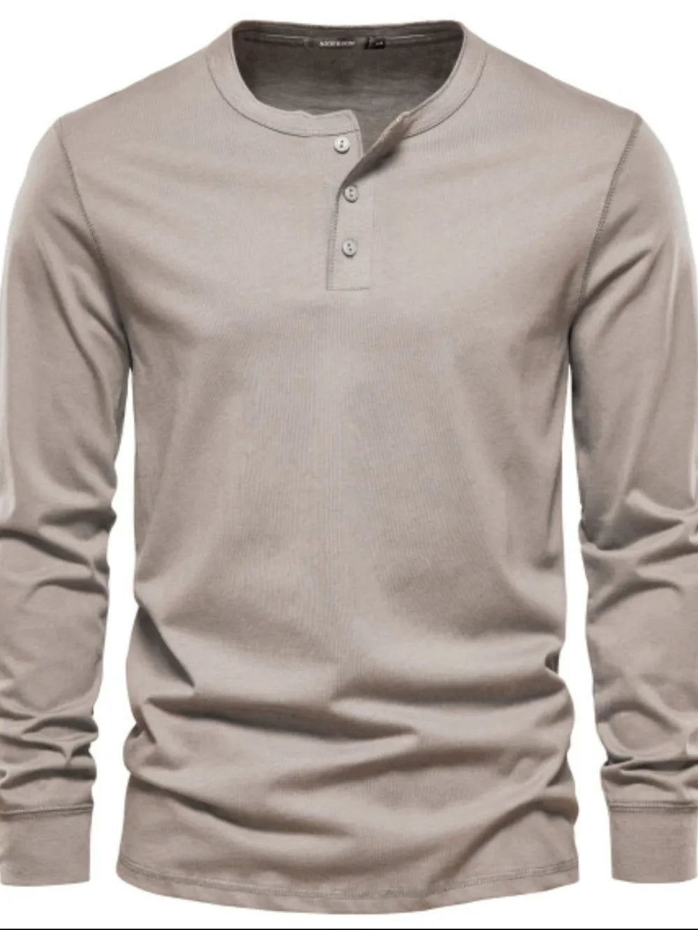 Men's Full Size Quarter Button Round Neck Long Sleeve T-Shirt Plus Size