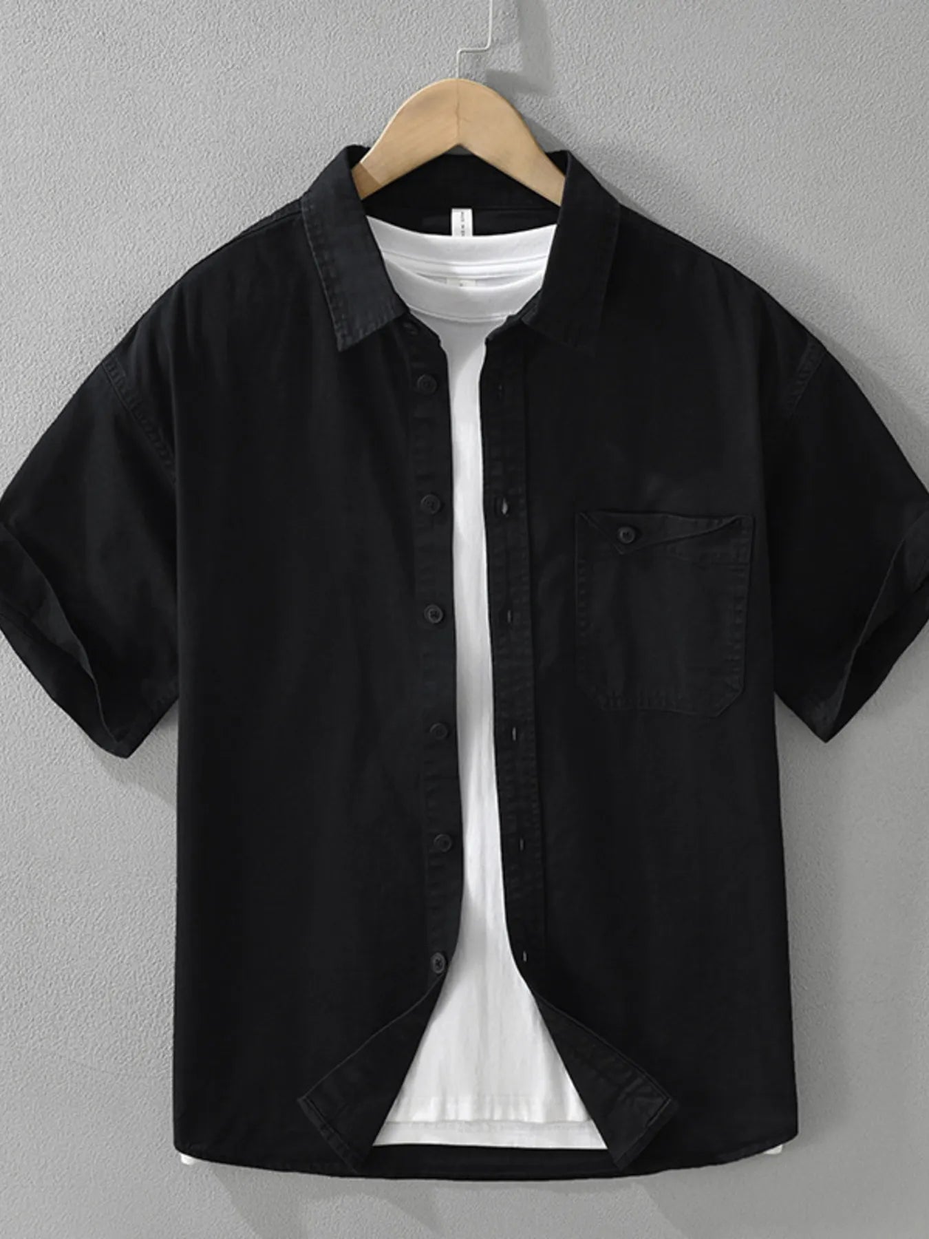 Men's Plus Size Button Up Short Sleeve Shirt