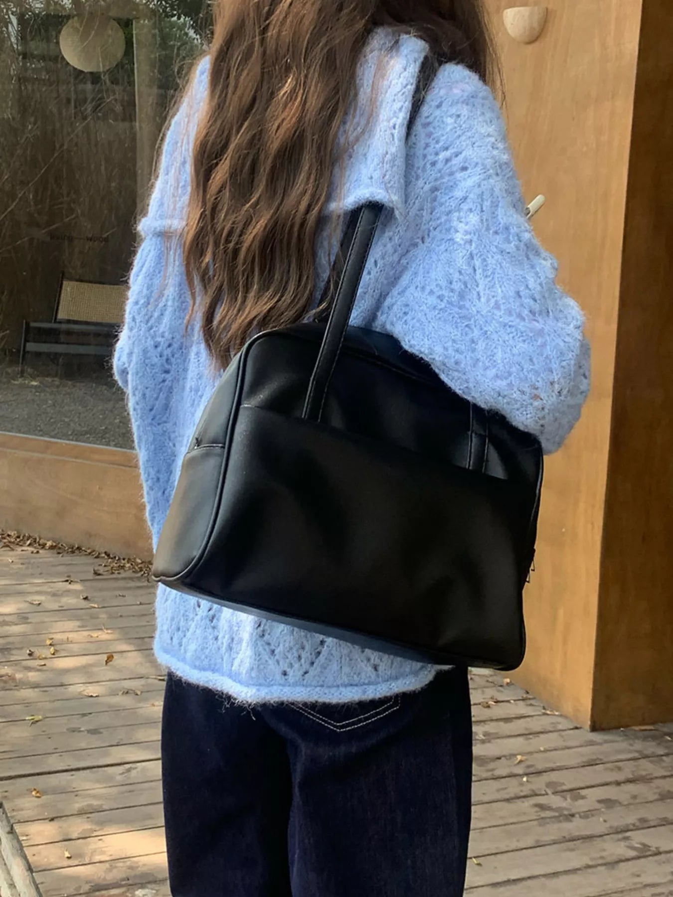 Classic Style Faux Leather Tote Bag