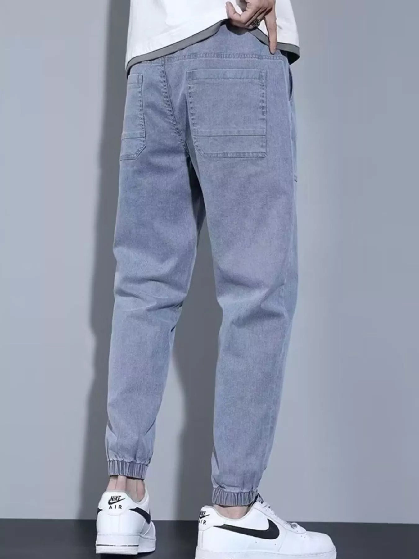 Men's Full Size Casual Loose Fit Denim Joggers Plus Size