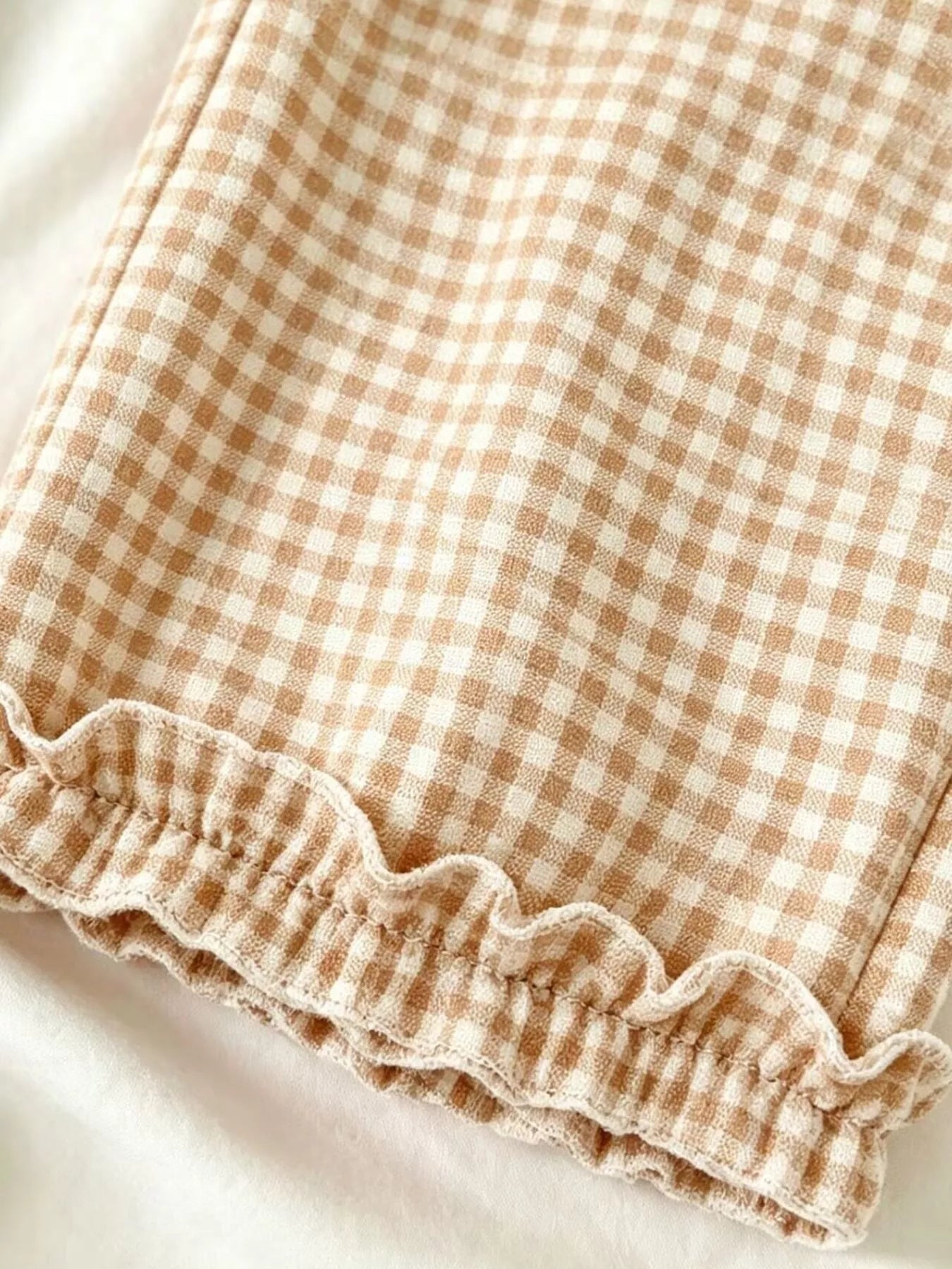 Children's Ruffled Plaid Top and Pants Set