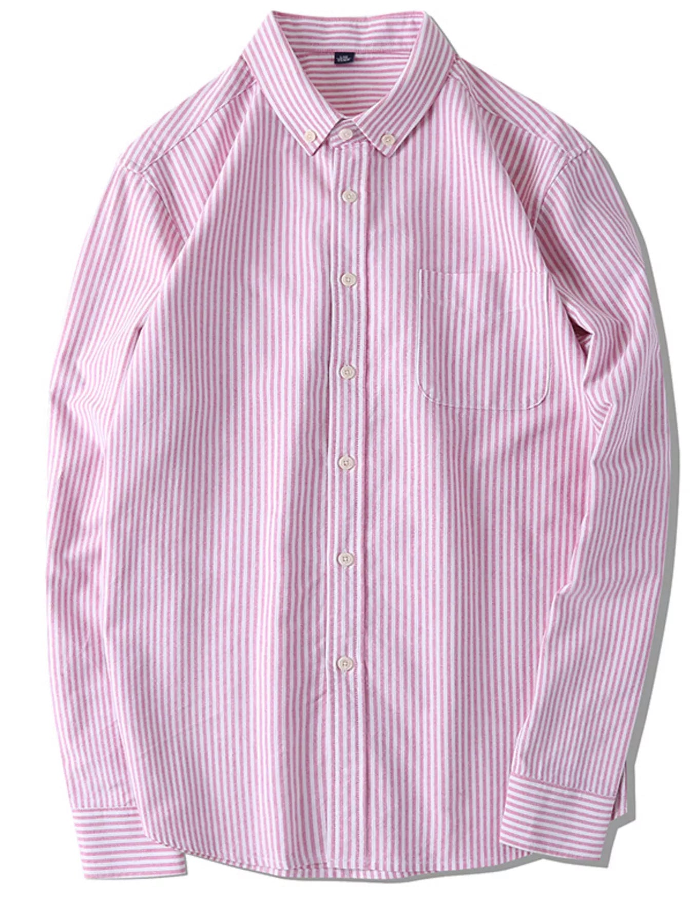 Men's Full Size Striped Button-Down Shirt Plus Size