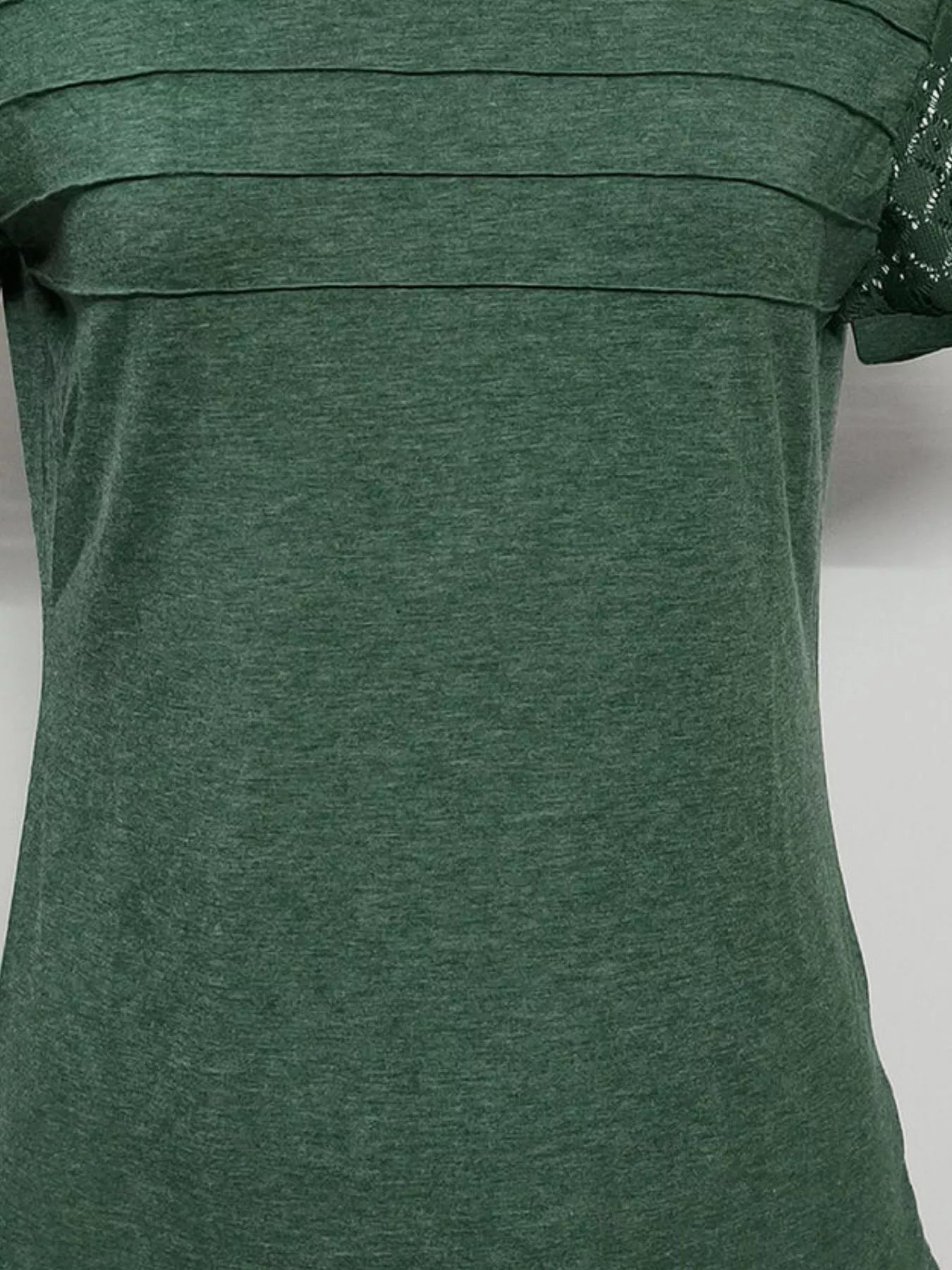 Lace Short Sleeve Round Neck T-Shirt