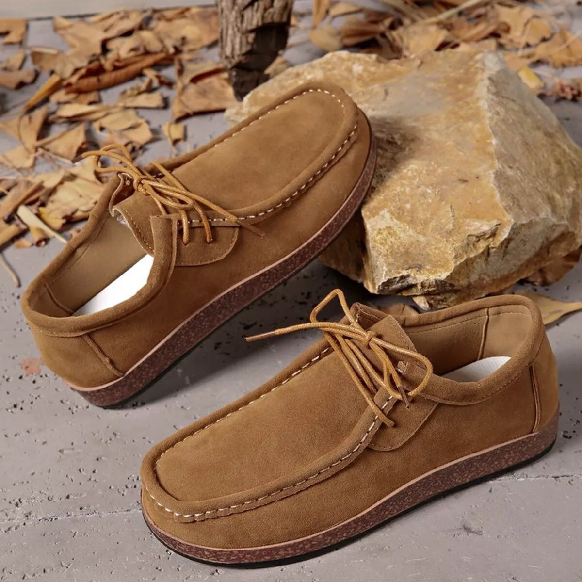 Round Toe Lace Up Loafers