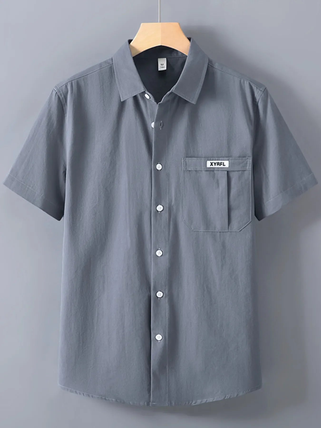 Men's Plus Size Button Up Short-Sleeve Shirt