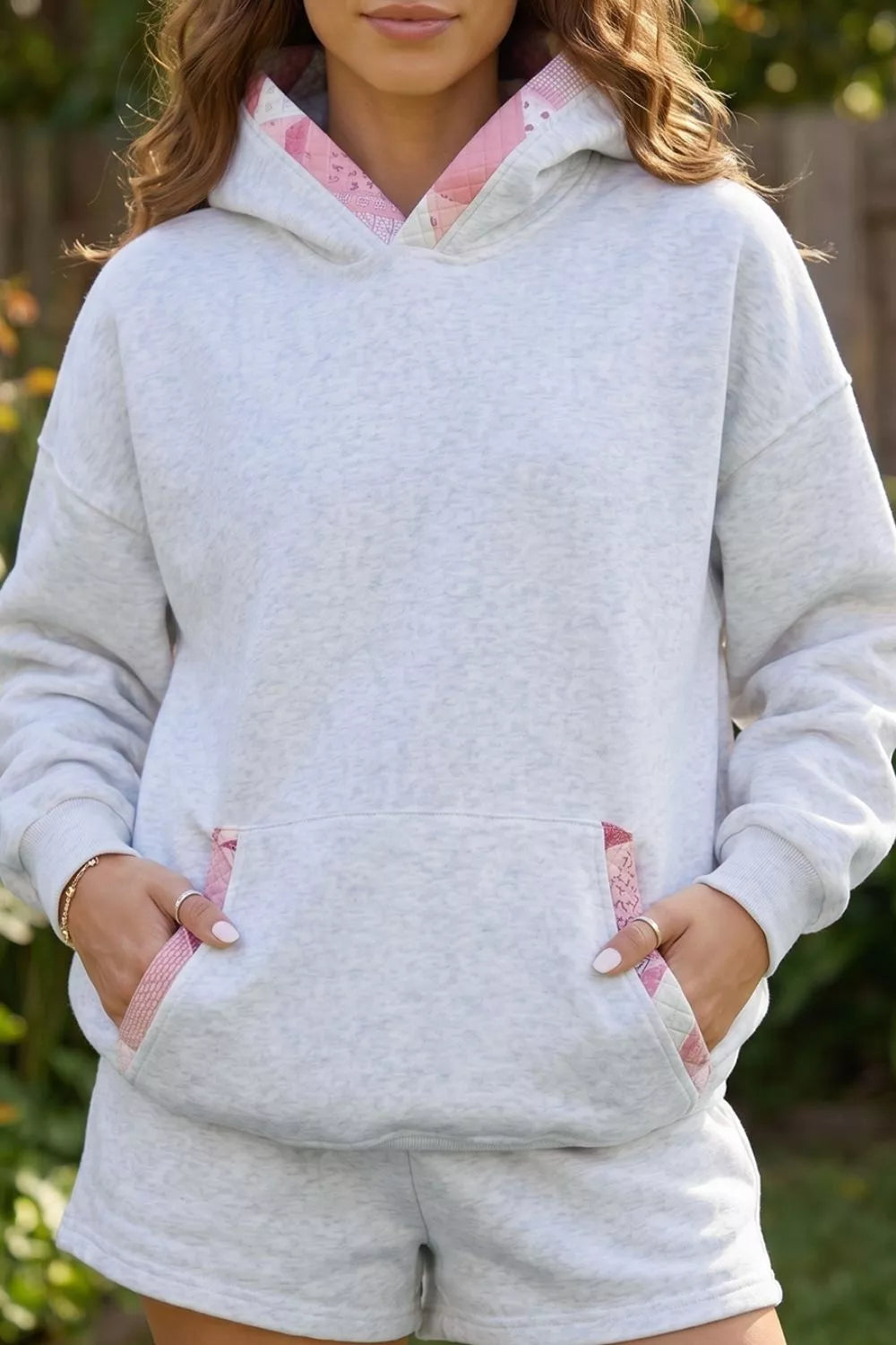 Contrast Patchwork Oversized Hoodie