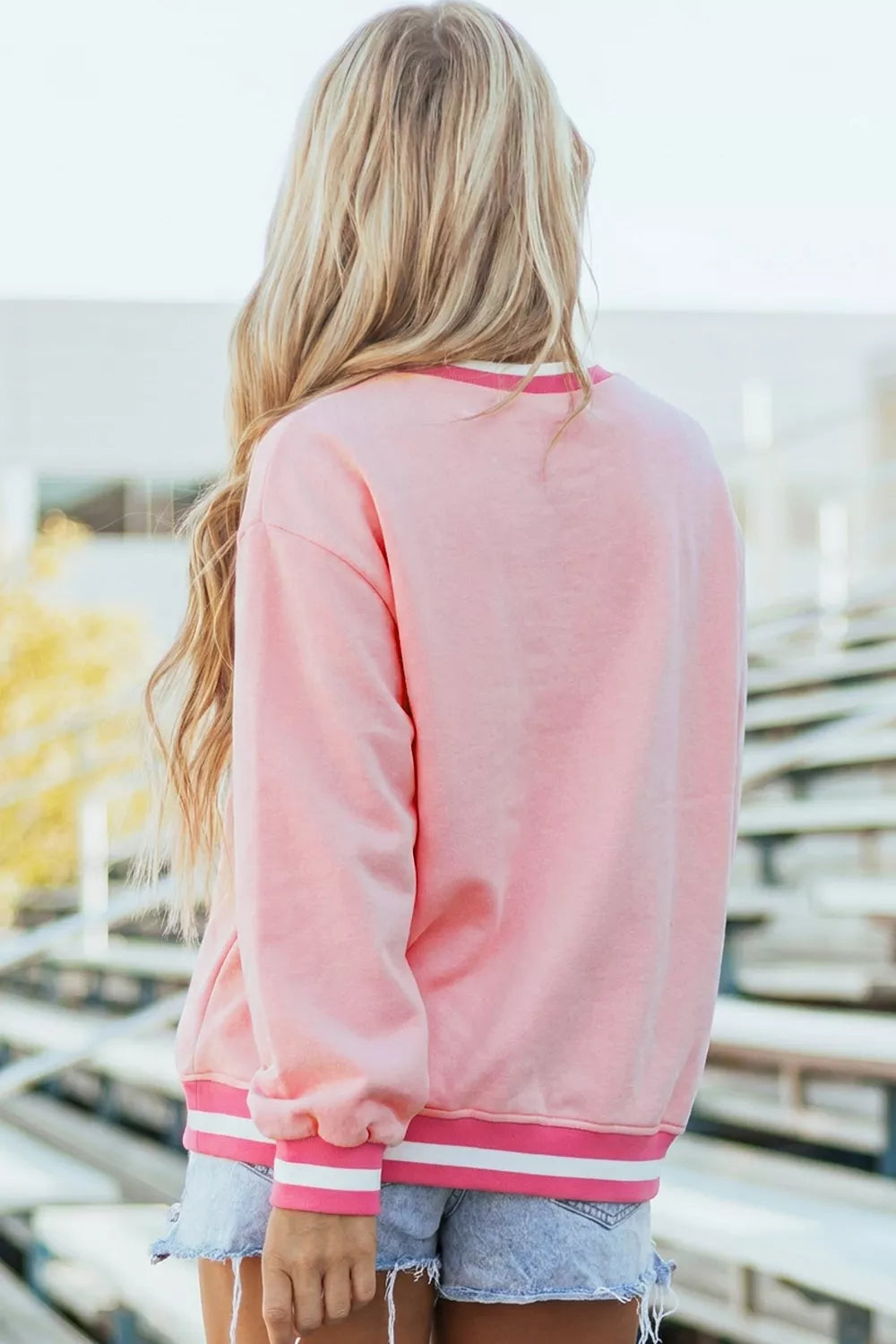 Embroidered Tennis Club Crew Neck Pullover Sweatshirt