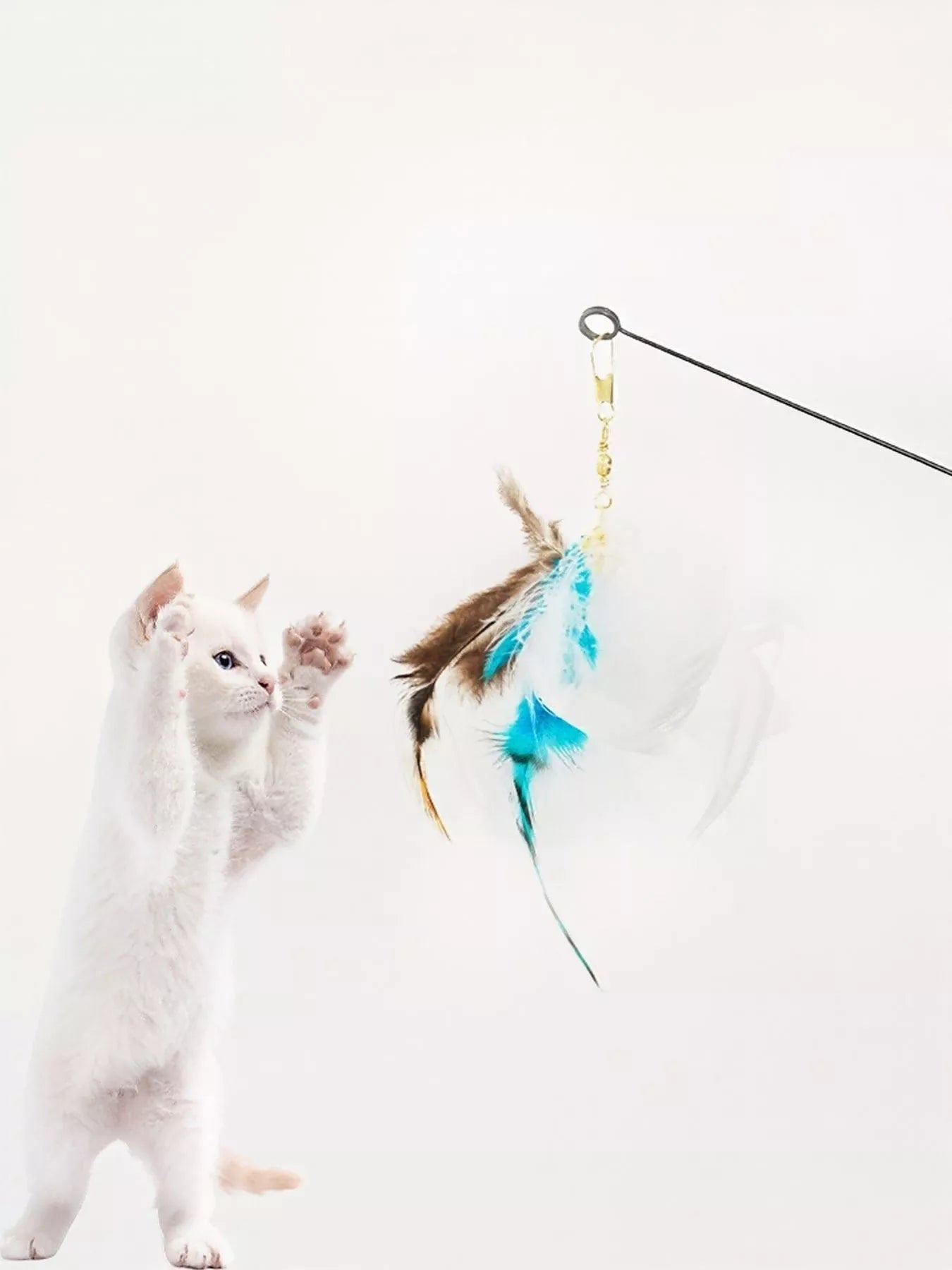 Interactive Feather Teaser Cat Wand Toy