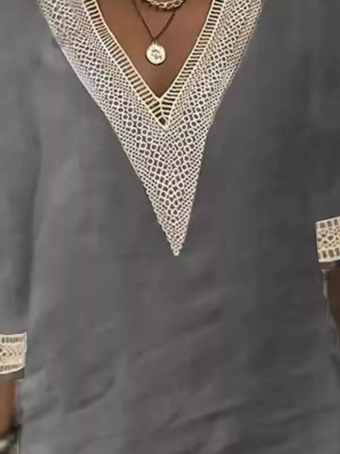 Full Size V-Neck Half Sleeve Dress Plus Size