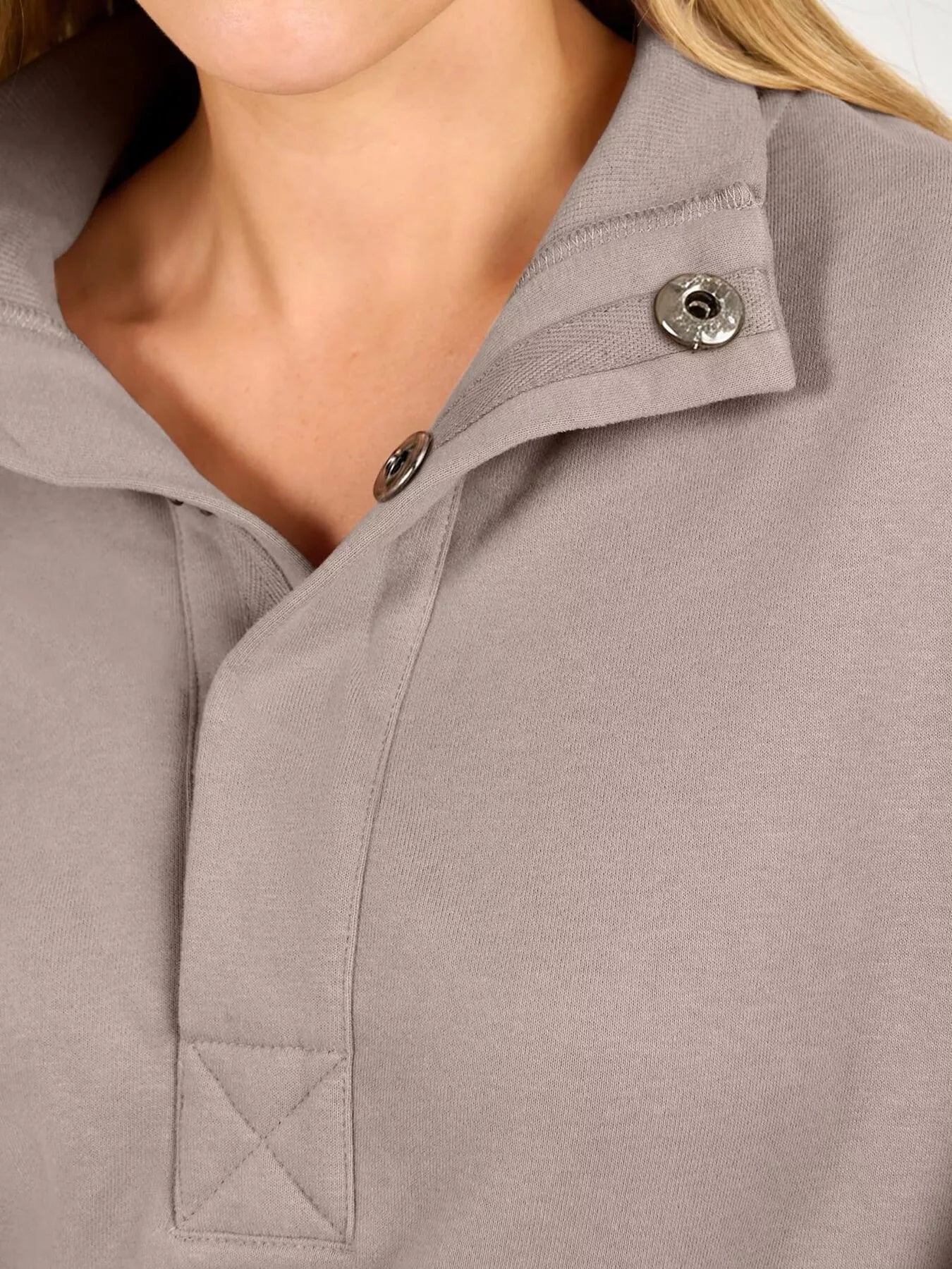 Half Snap Dropped Shoulder Sweatshirt
