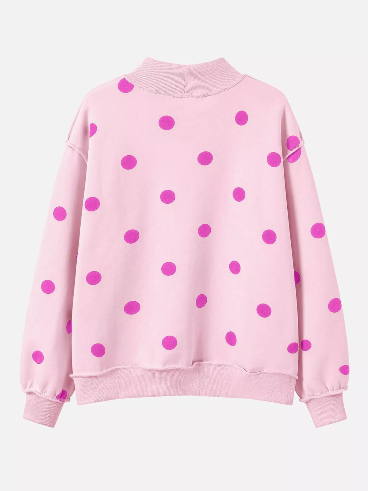 Polka Dot Mock Neck Oversized Sweatshirt