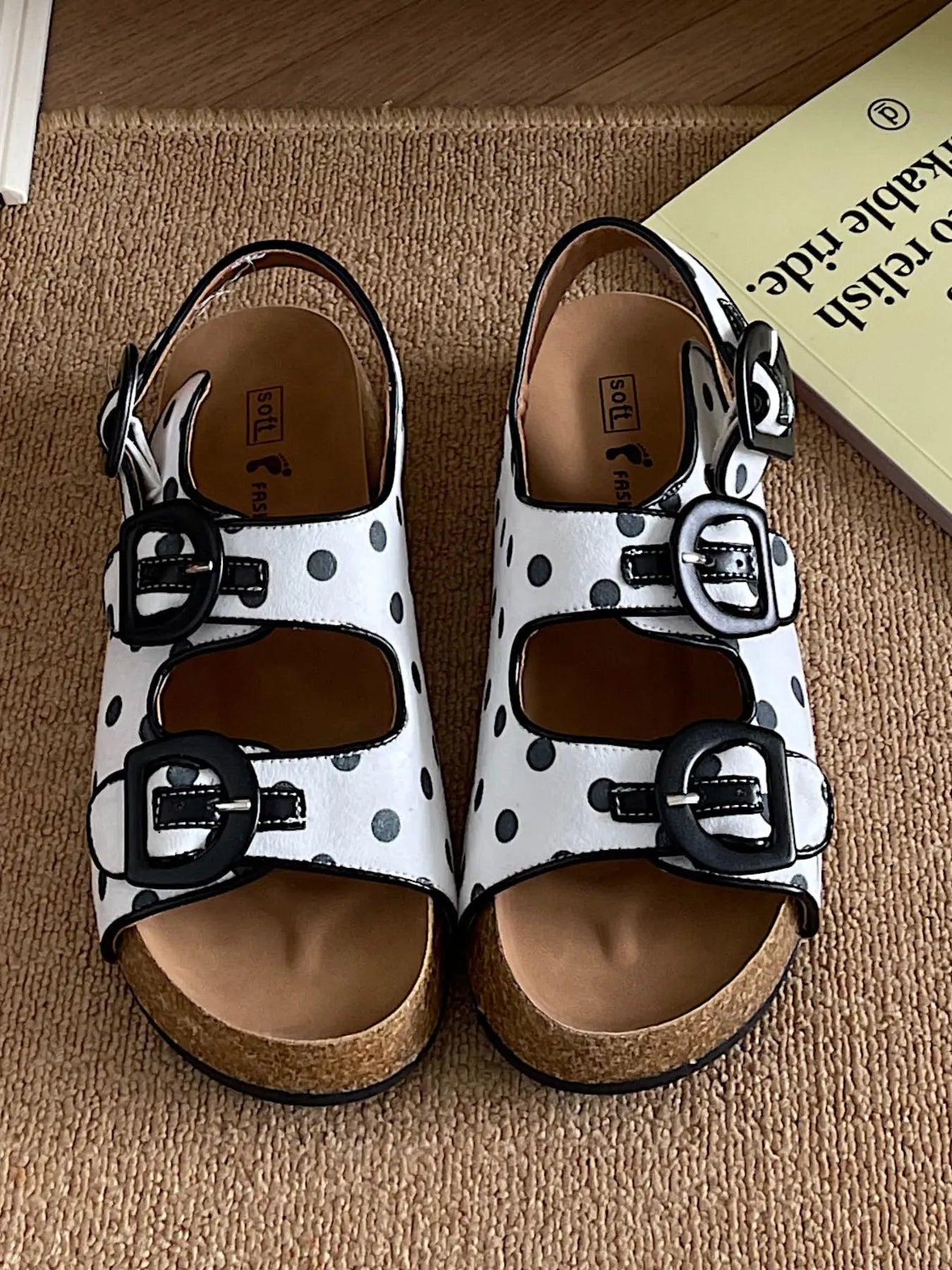 Polka Dot Double Buckle Platform Sandals