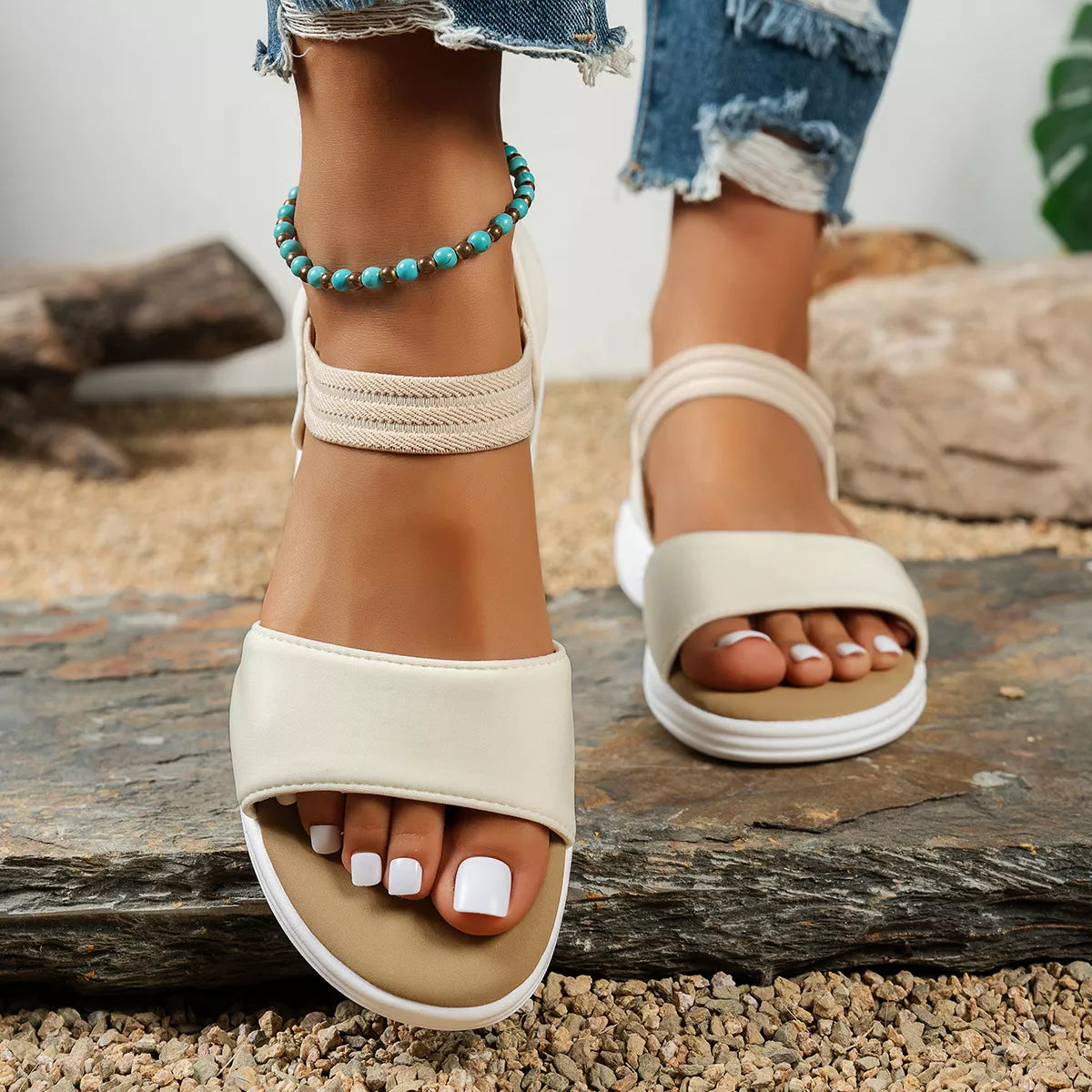 Open Toe Flats Sandals
