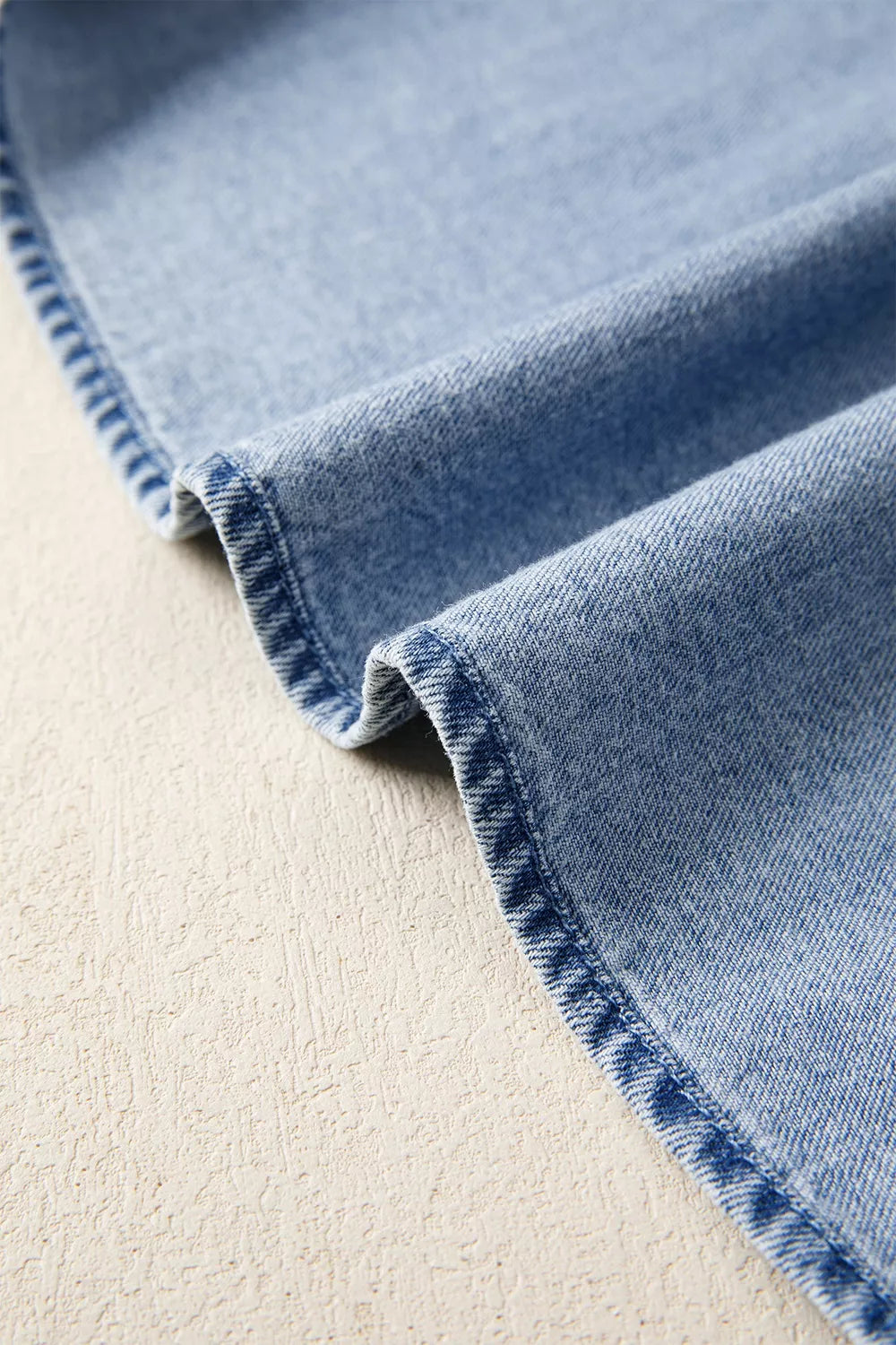 Puff Sleeve V Neck Ruffled Loose Denim Mini Dress