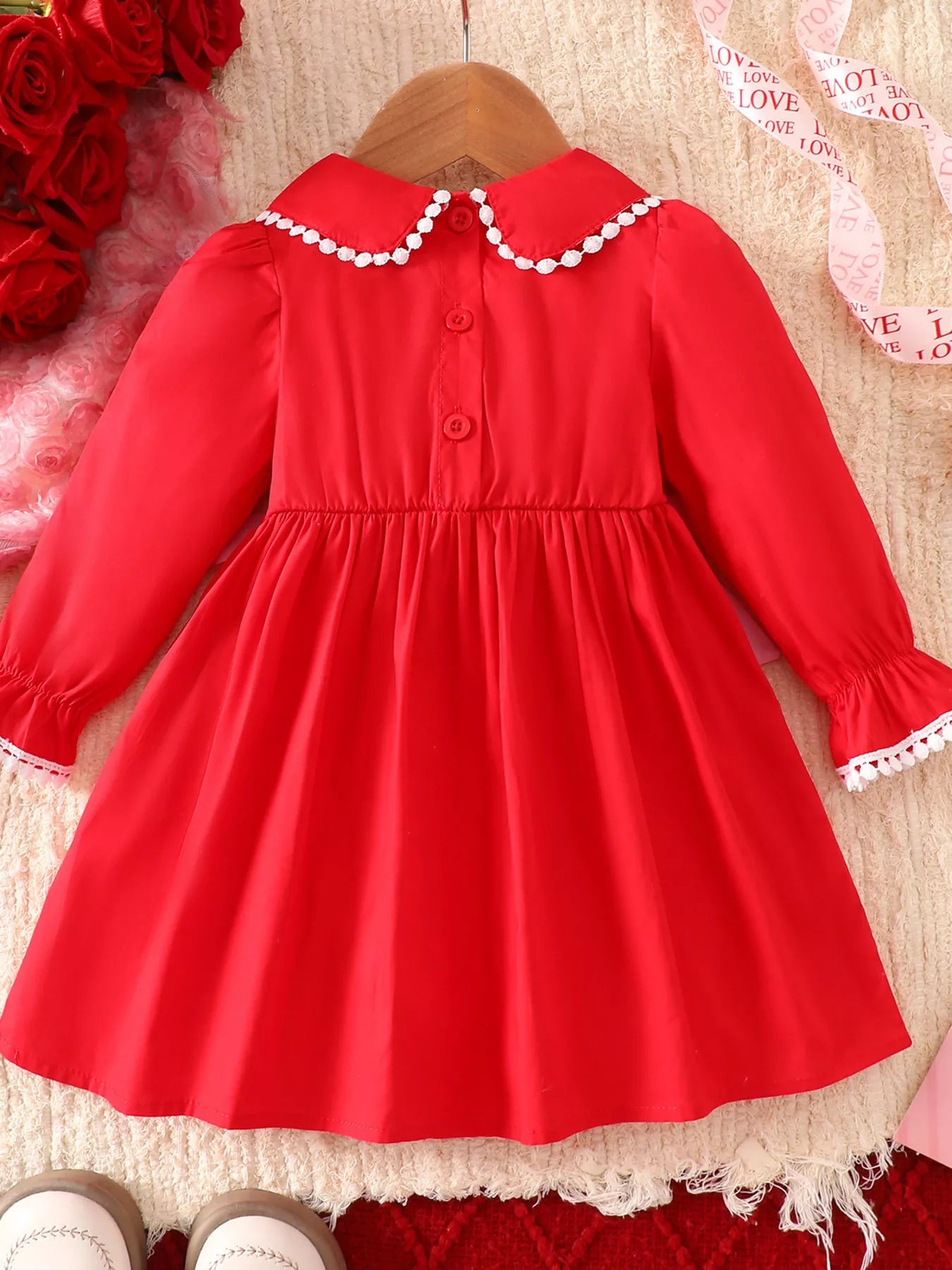 Children's Bow Long Sleeve Dress