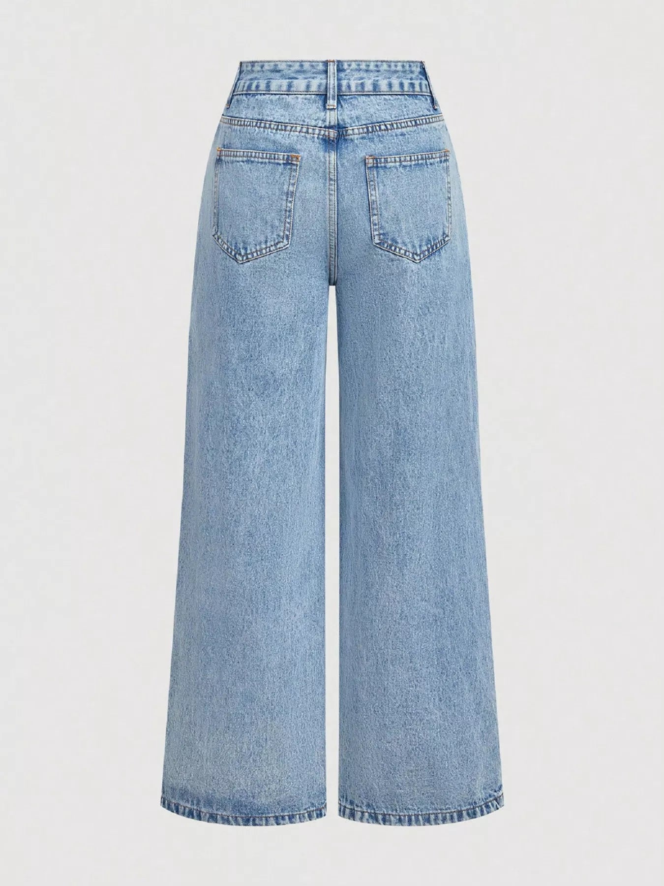 Embroidered Wide Leg Jeans