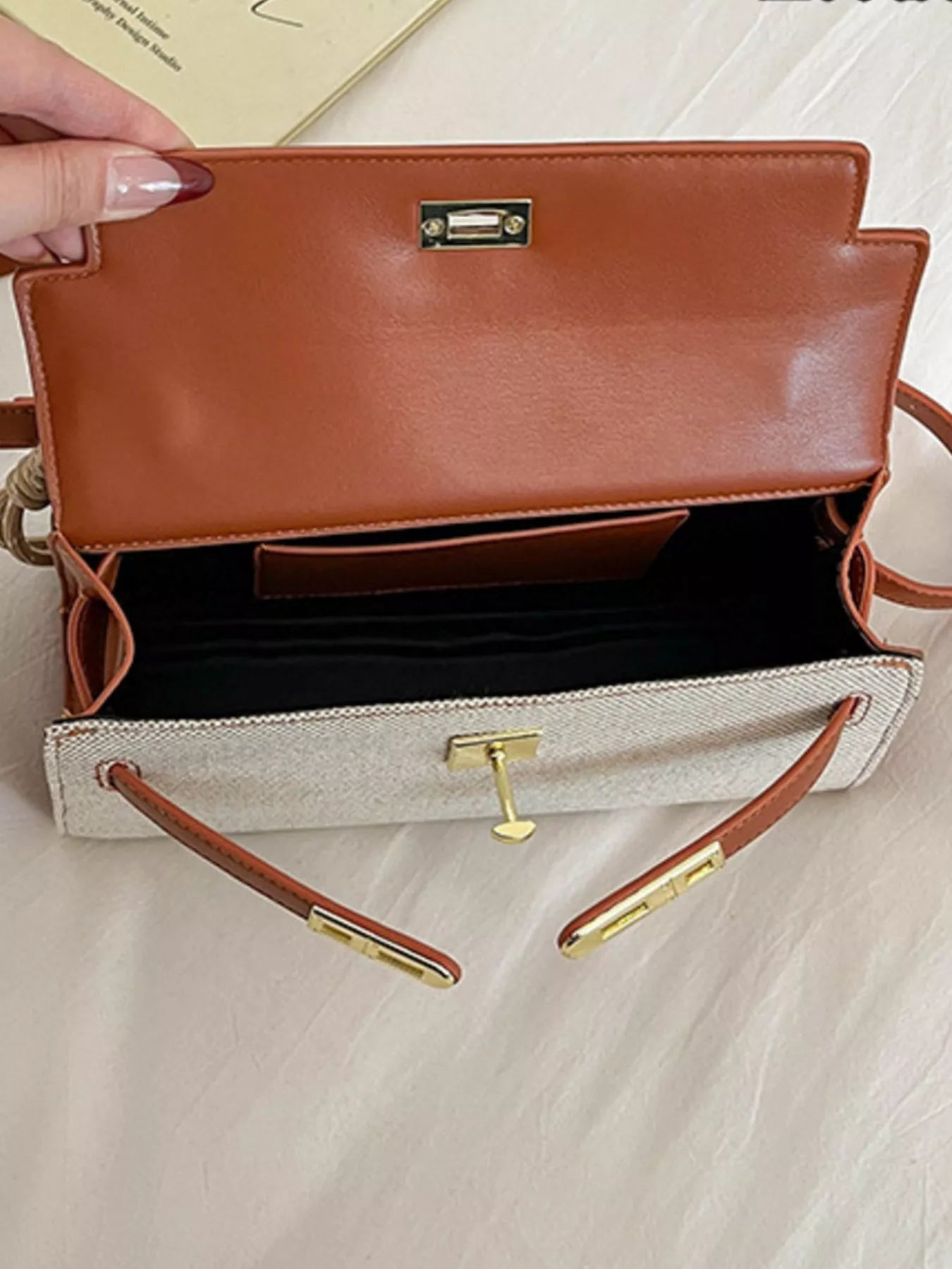 Two-Tone Flap Crossbody Bag
