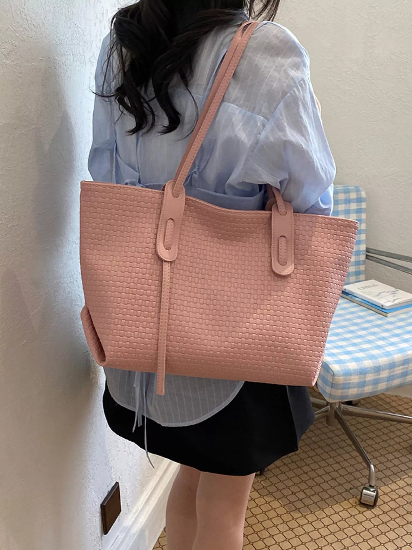 Leather Texture Tote Bag