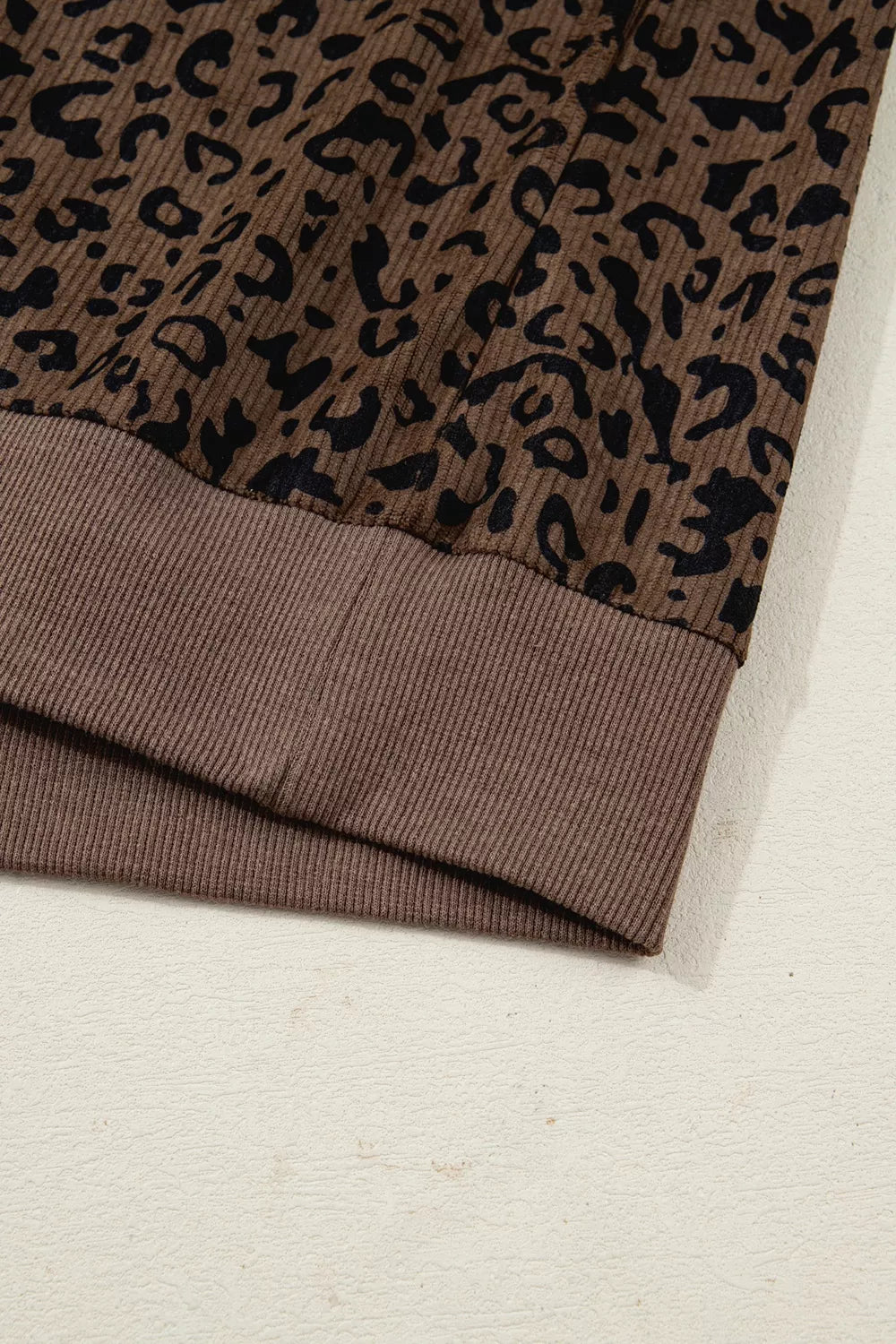 Leopard Print Quarter-Zip Sweatshirt