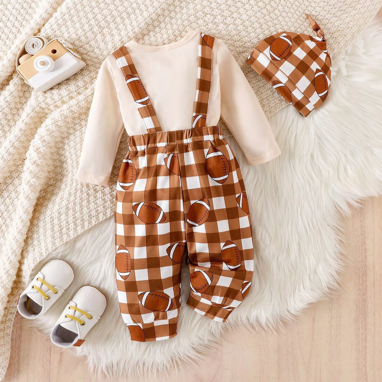Children's My First Football Season Bodysuit and Pants Set with Hat