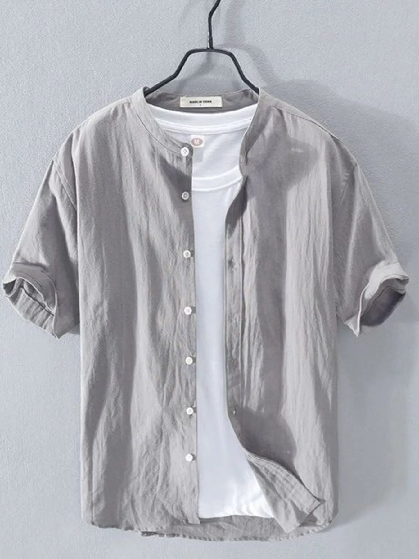 Men's Full Size Short Sleeve Button-Up Shirt Plus Size