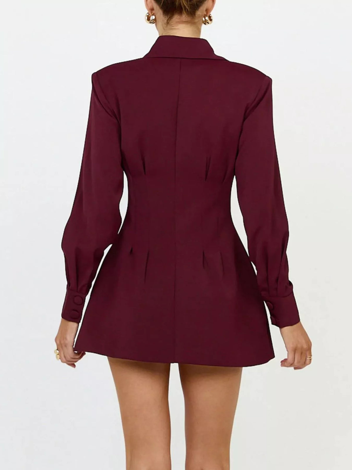 Corset-Style Button-Down Blazer Dress