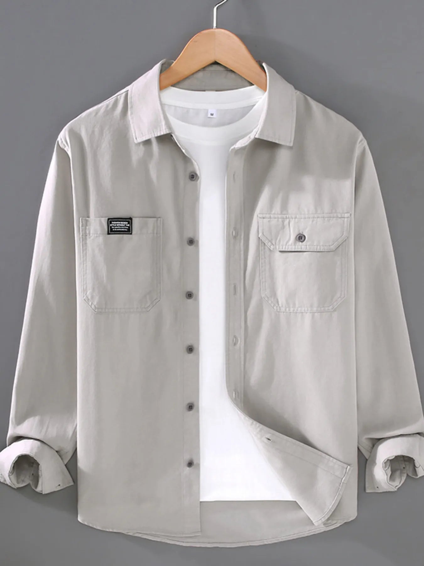 Men's Plus Size Button Up Long Sleeve Shirt
