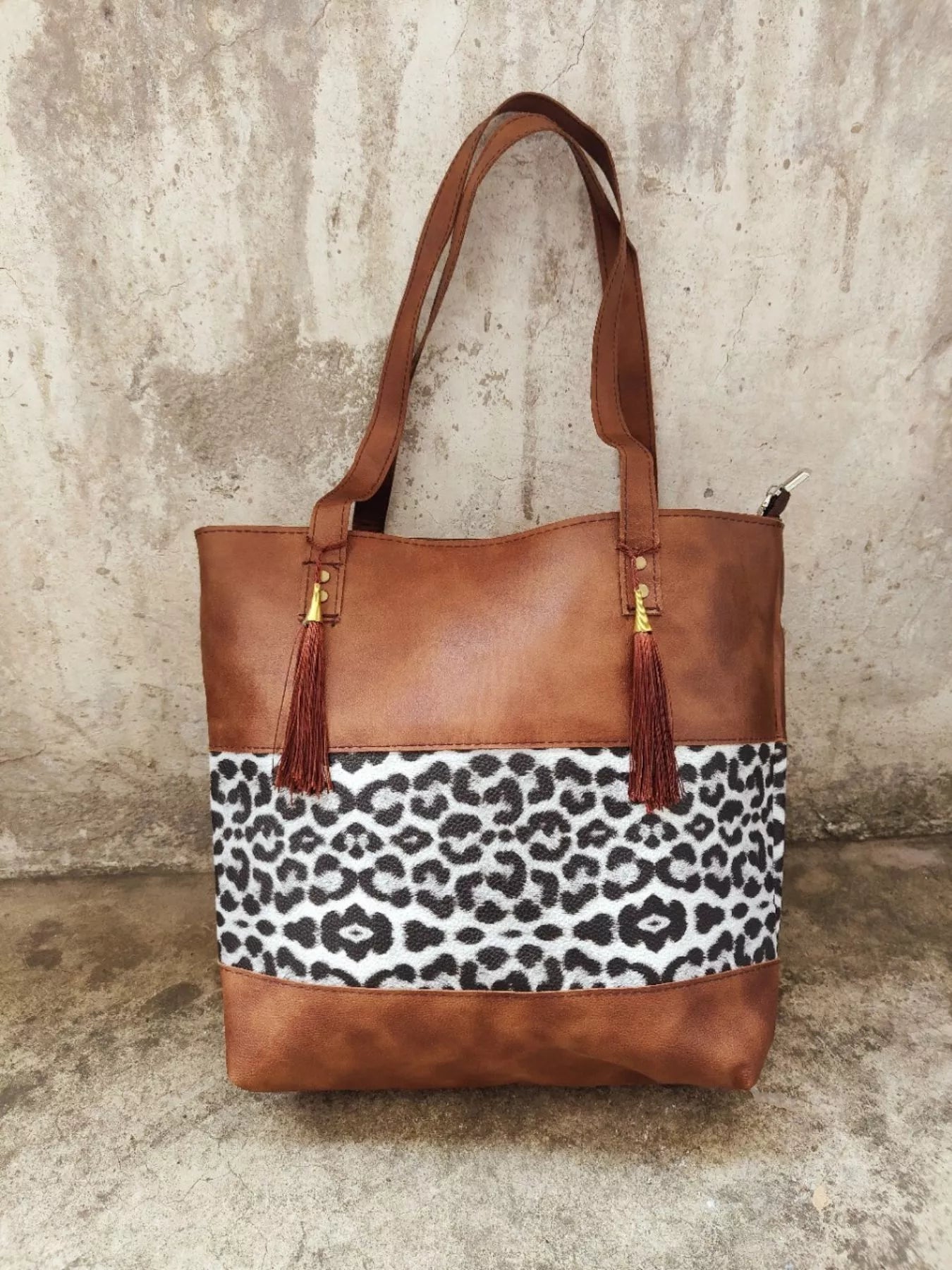 Tassel Leopard Tote Bag