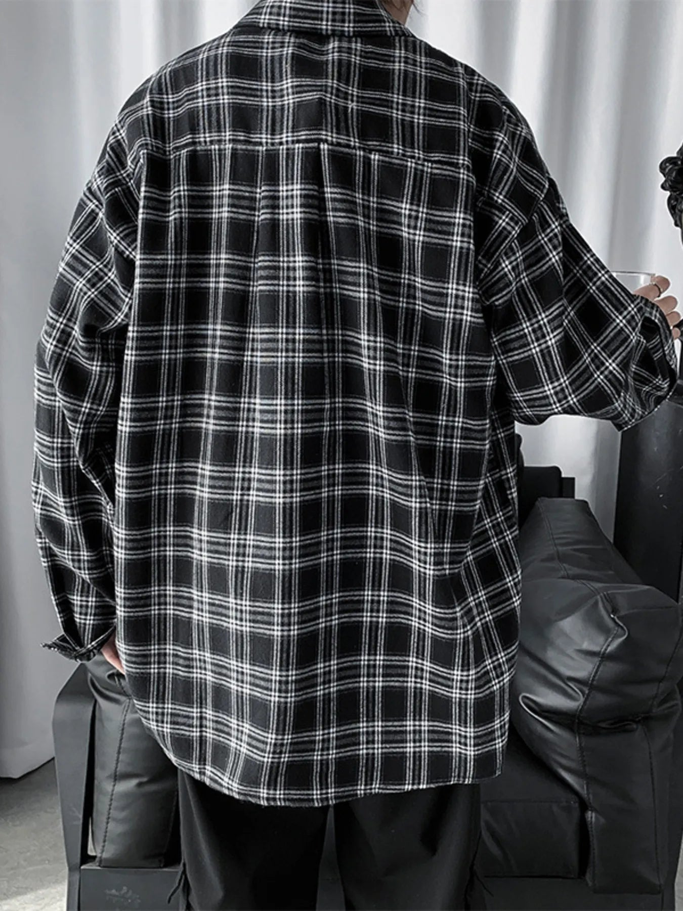 Men's Plaid Button Up Long Sleeve Shirt