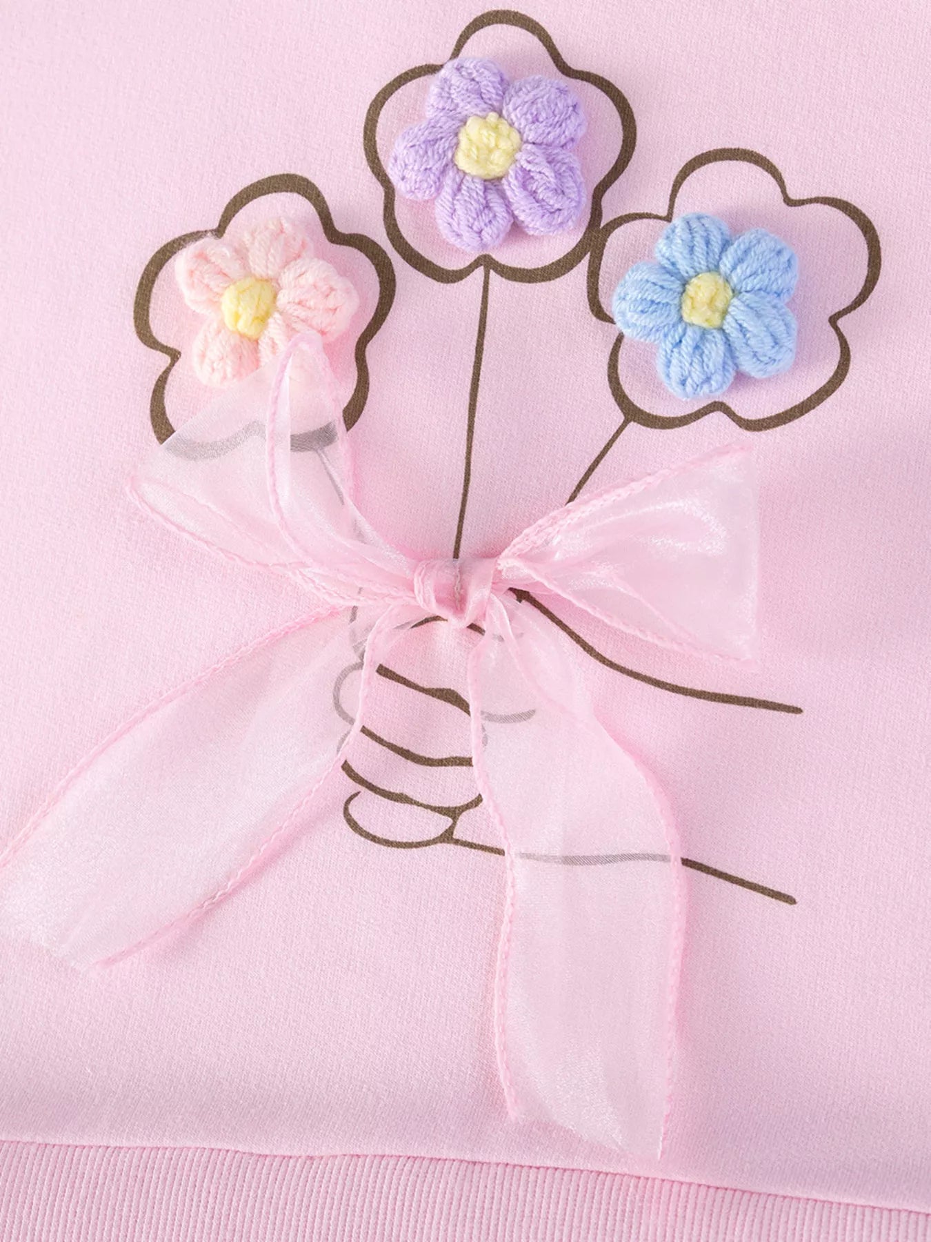 Children's Flower Applique Tulle Dress