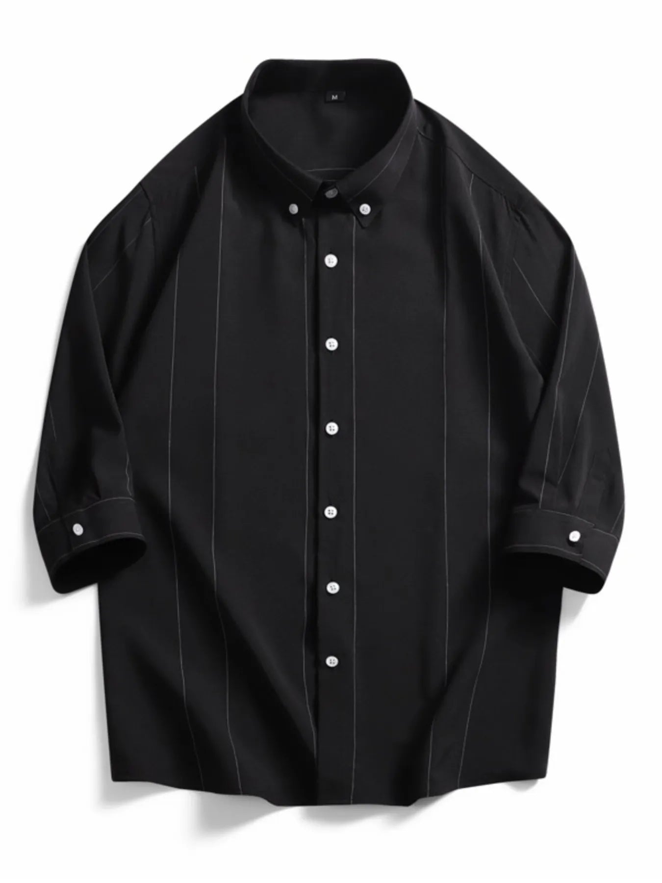 Men's Plus Size Stripe Button-Down Shirt