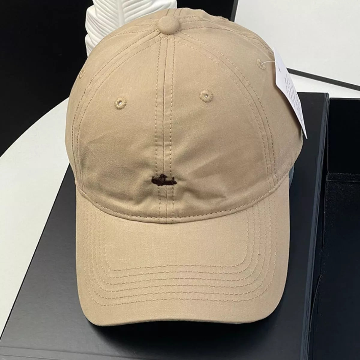 Cotton Baseball Cap with Embroidered Detail