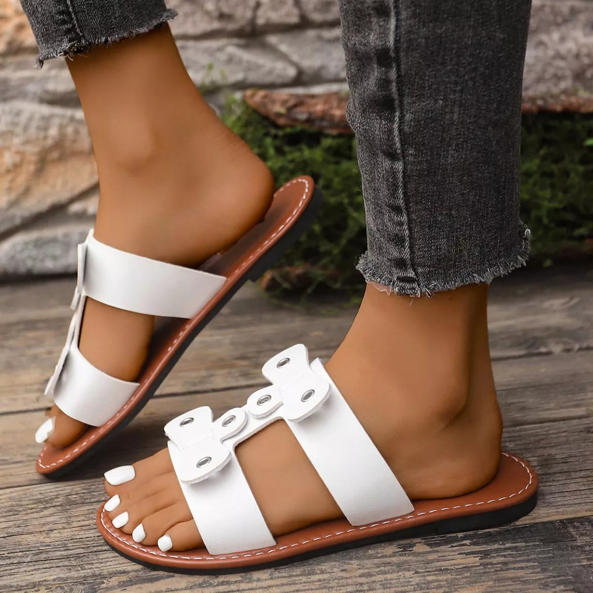 Open Toe Flats Sandals