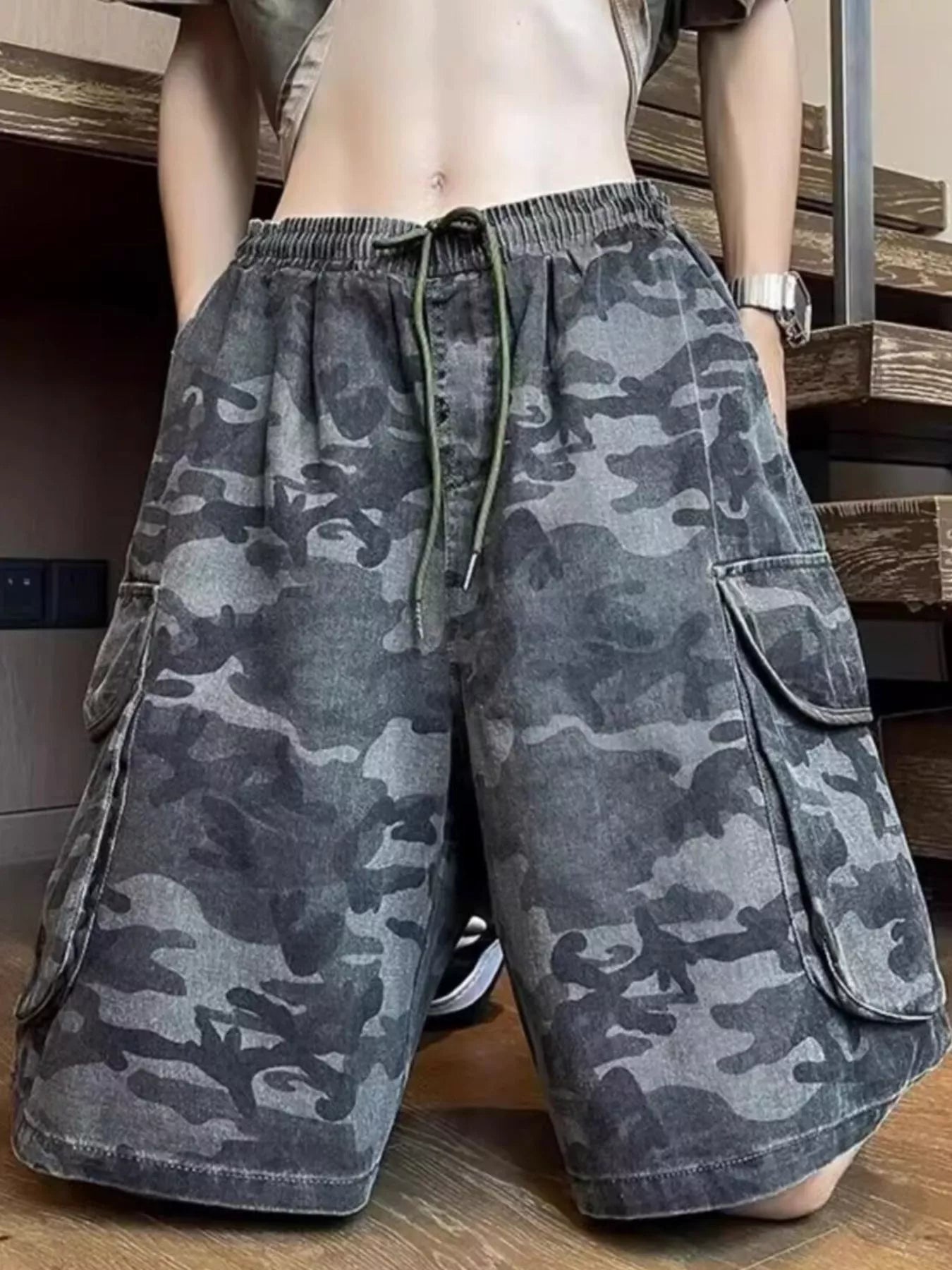 Men's Plus Size Casual Camouflage Cargo Shorts