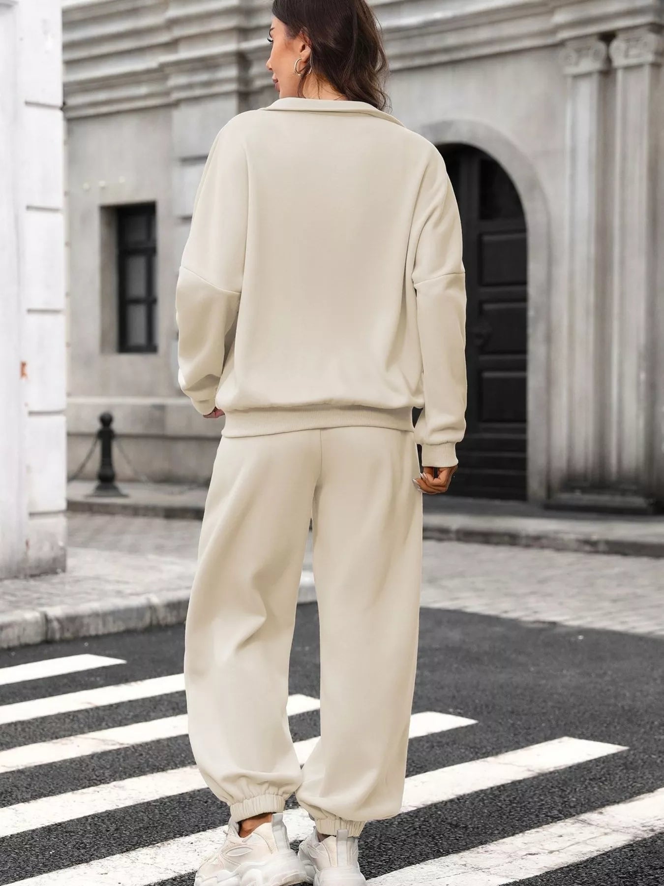 Zip-Up Long Sleeve Top and Pants Set