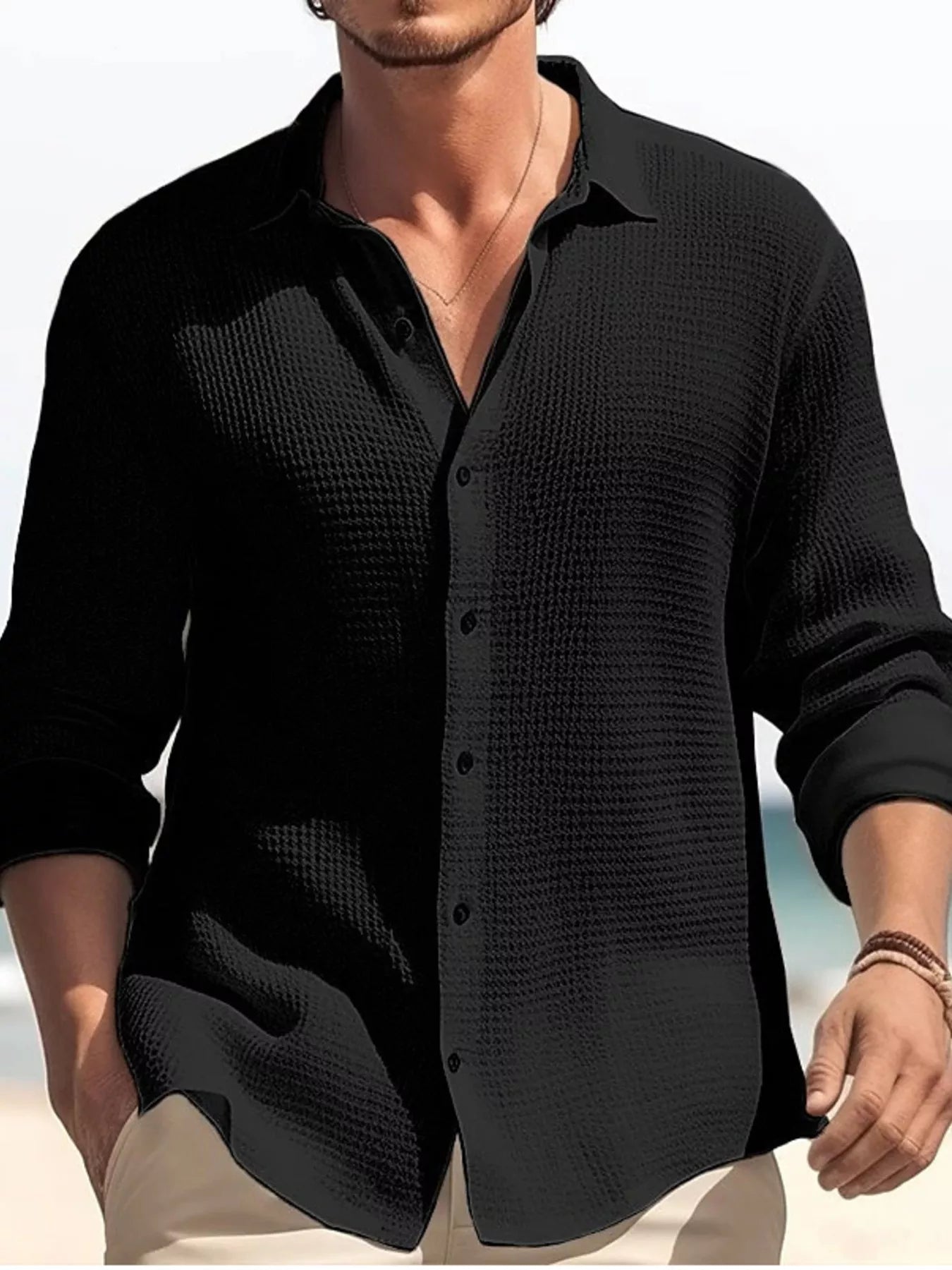 Men's Full Size Button Up Long Sleeve Shirt Plus Size