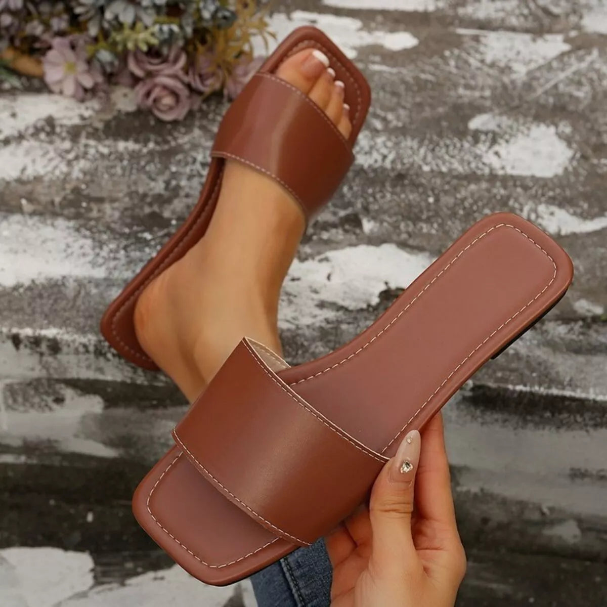 Open Toe Flats Sandals