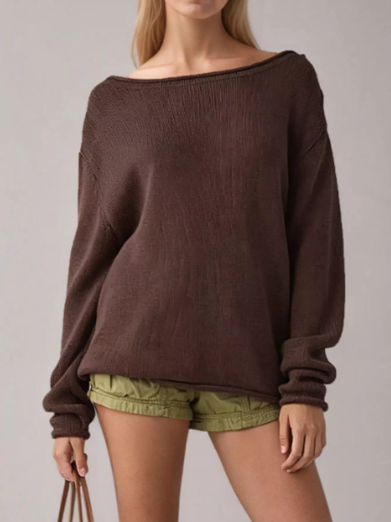 Casual Striped Boat Neck Sweater