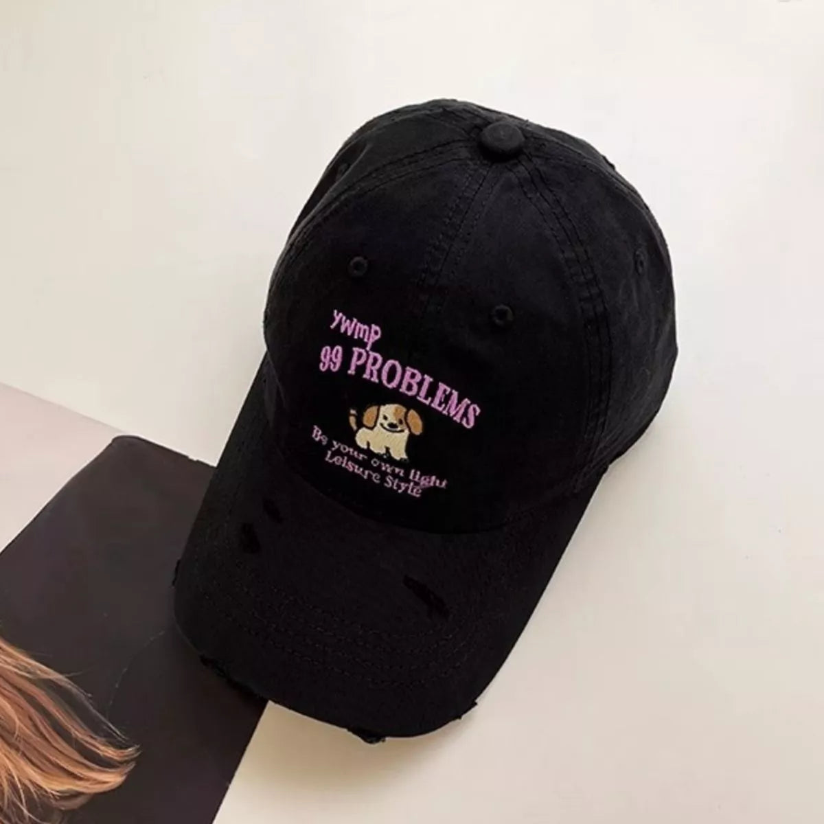 Dog Distressed Baseball Cap