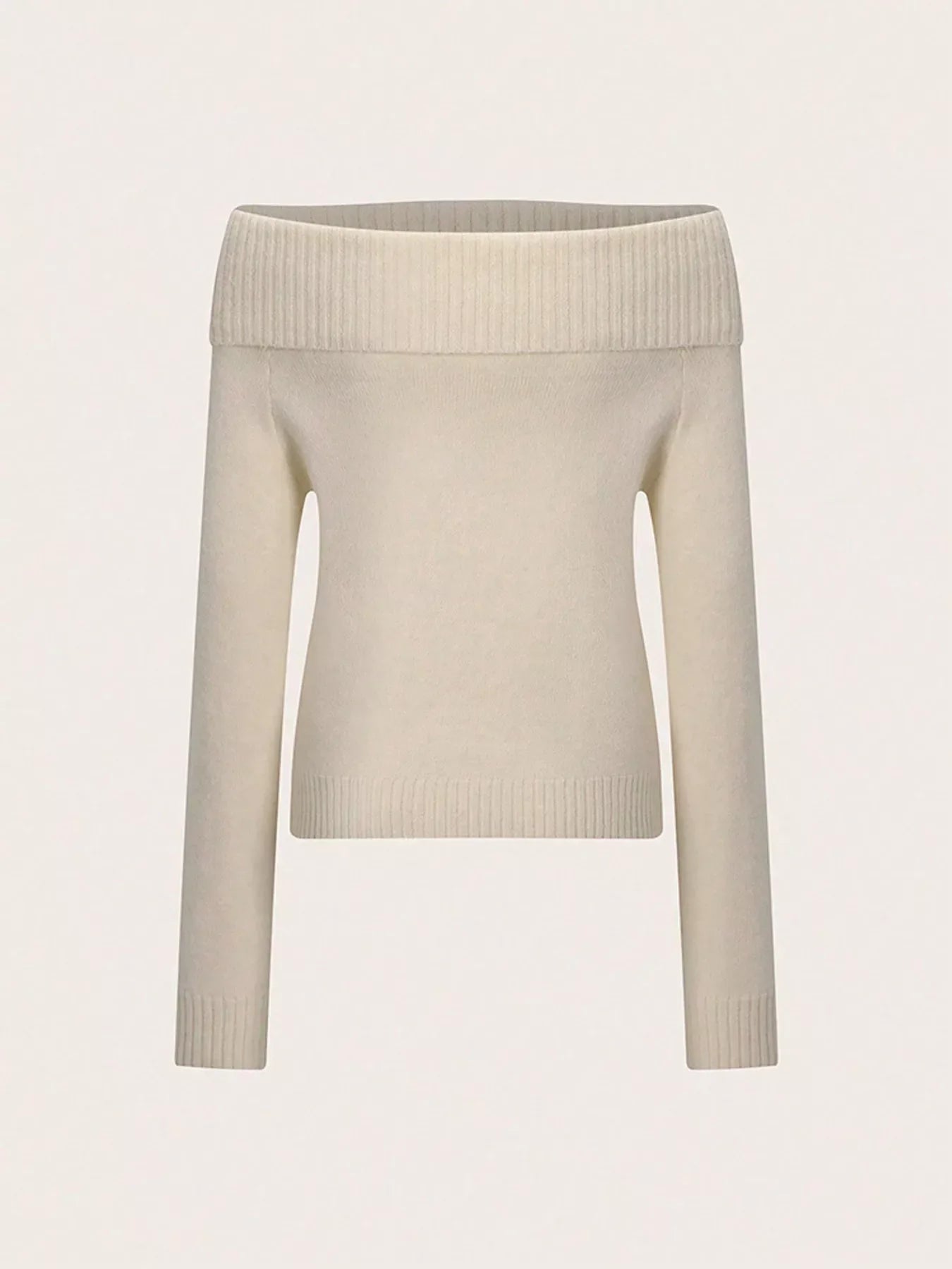 Ribbed Knit Off Shoulder Sweater