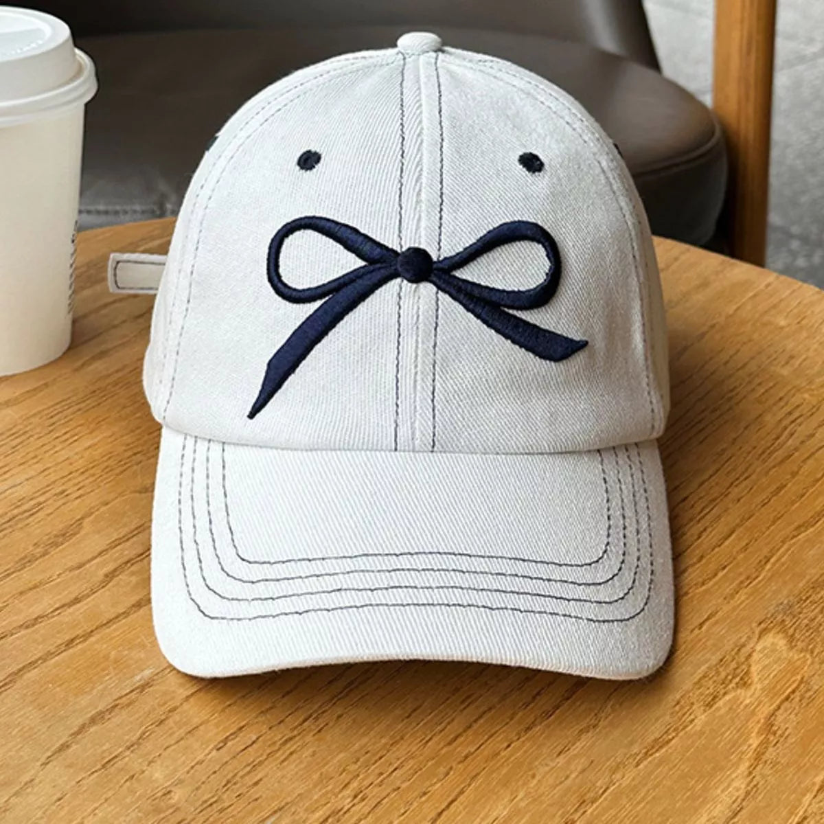 Bow Embroidered Baseball Cap