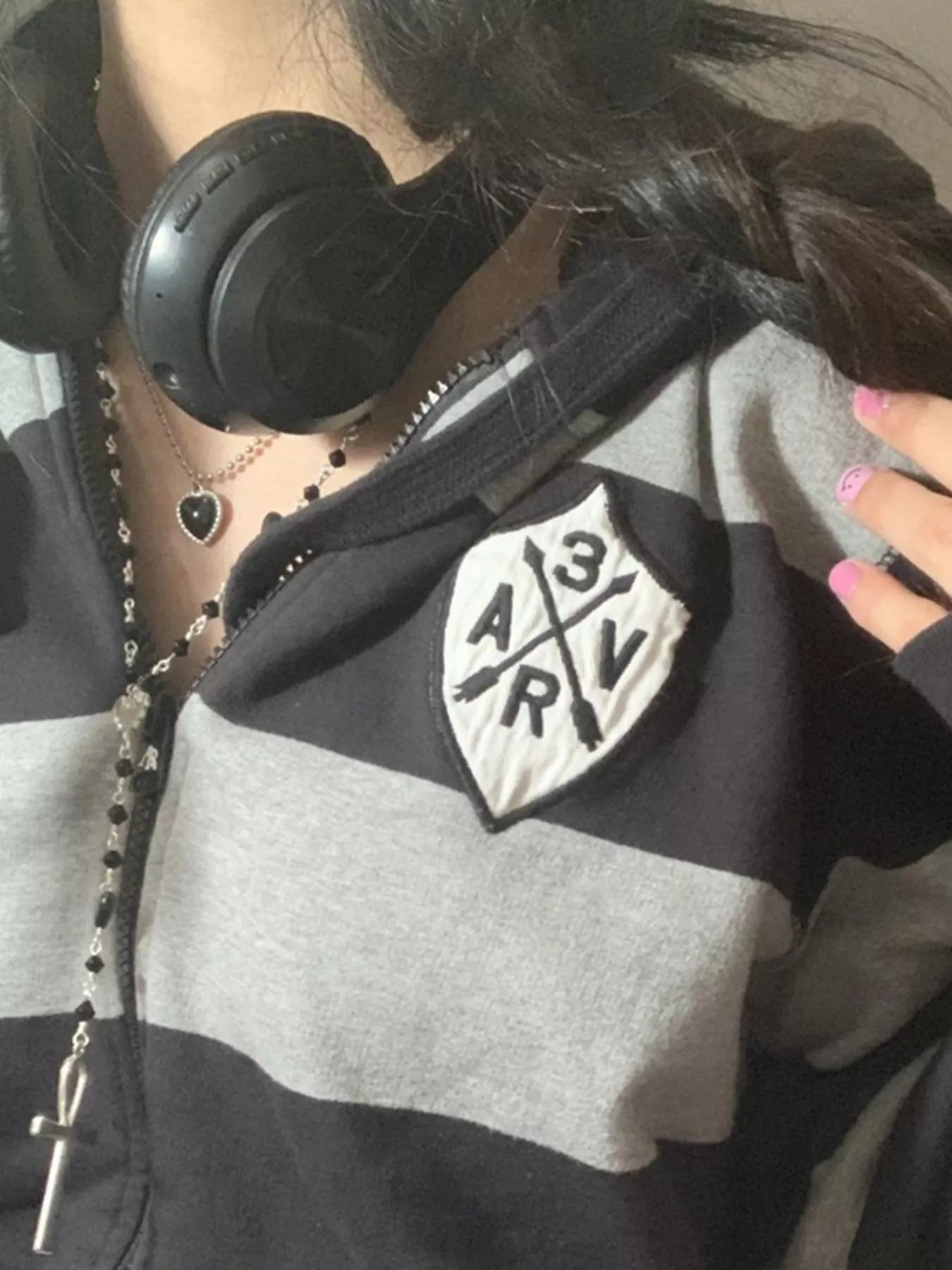 Striped Zip-Up Hoodie