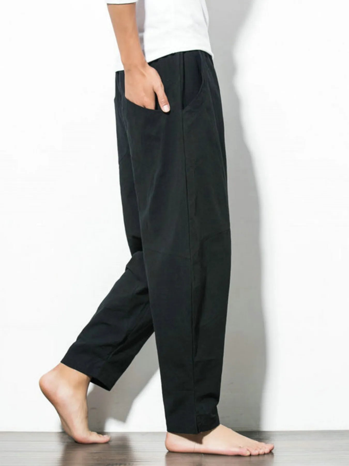 Men's Plus Size Casual Drawstring Wide Leg Pants