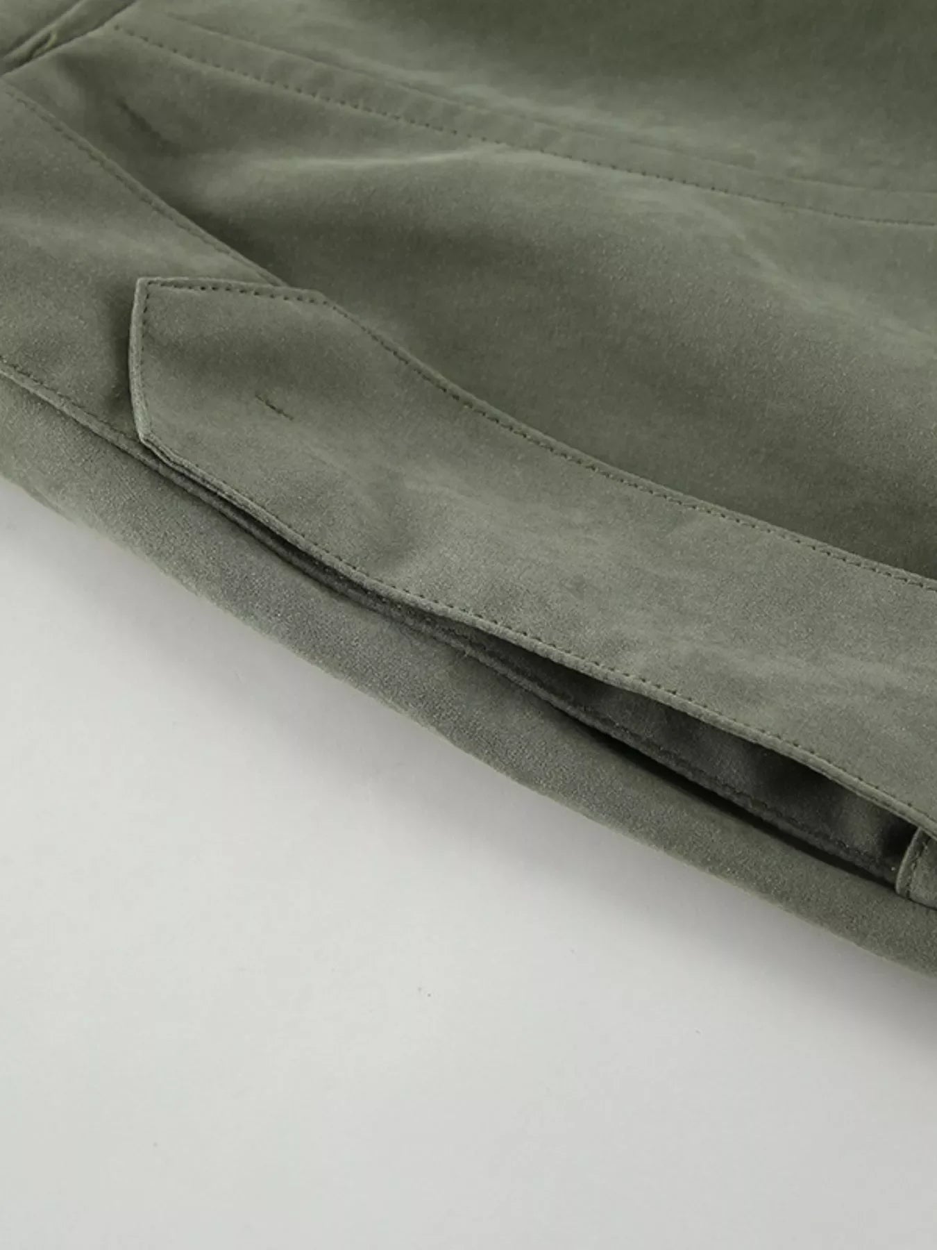 Lapel Collar Belted Cropped Trench