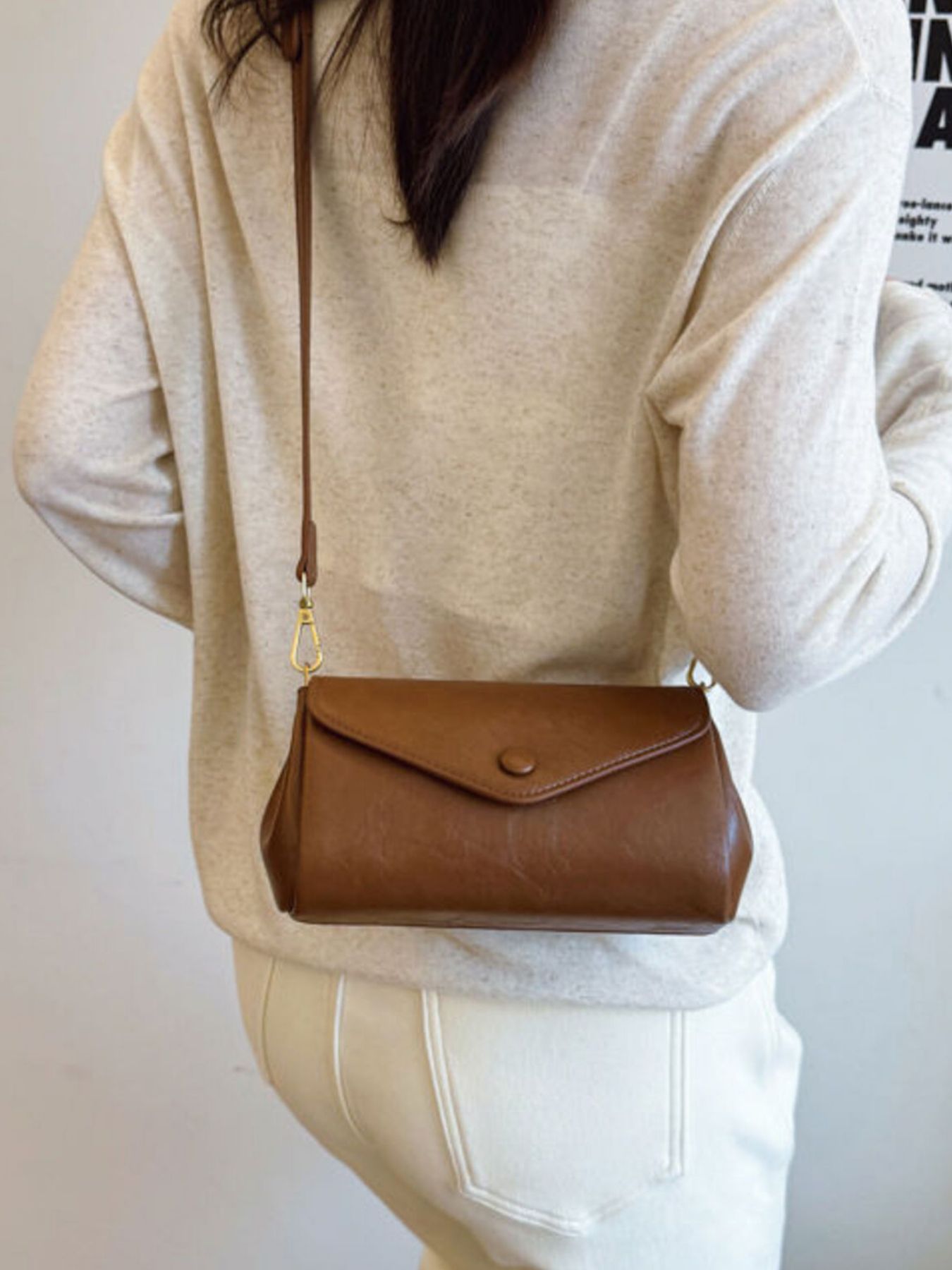 Flap Leather Crossbody Bag