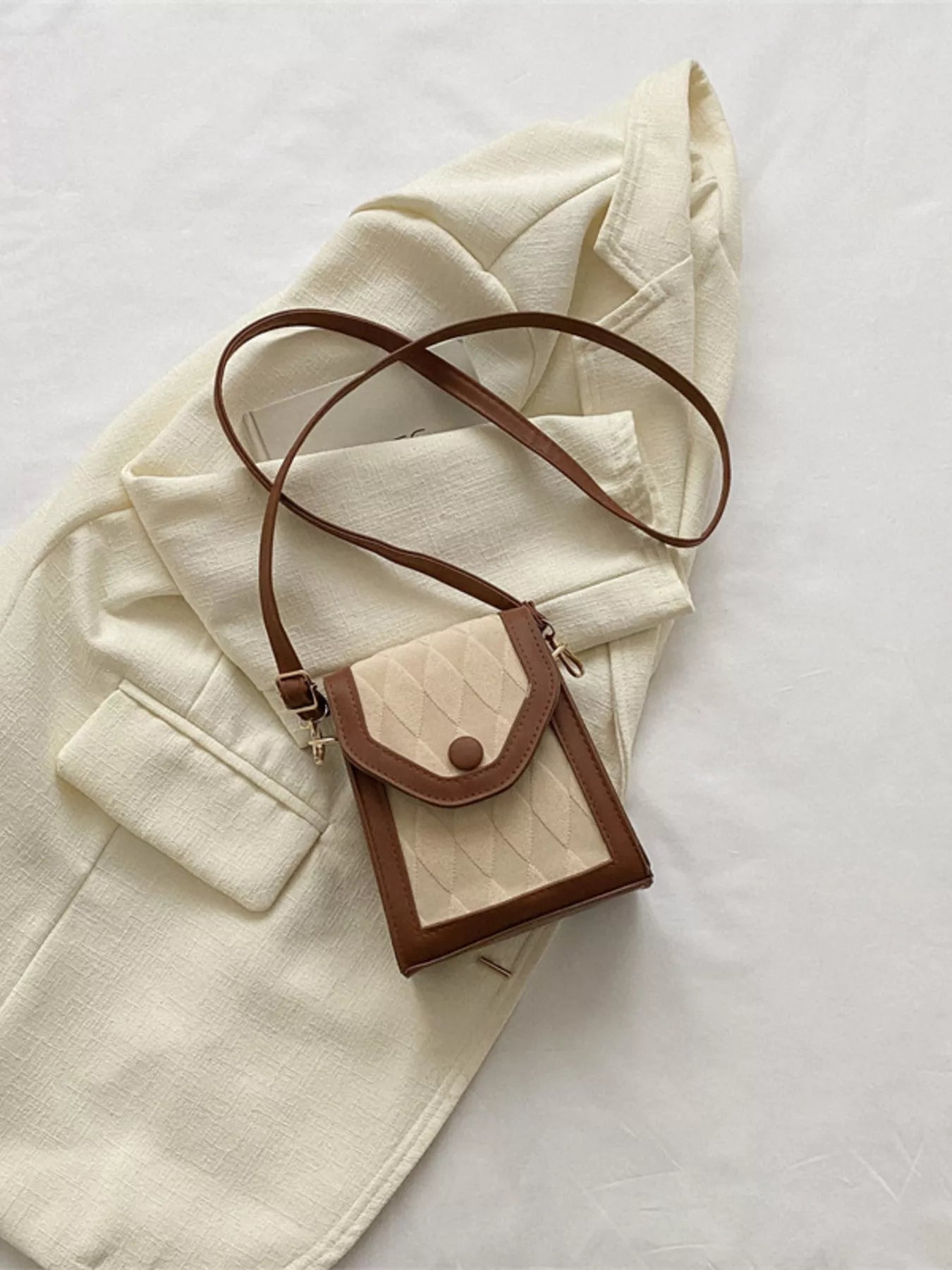 Adjustable Strap Flap Crossbody Bag