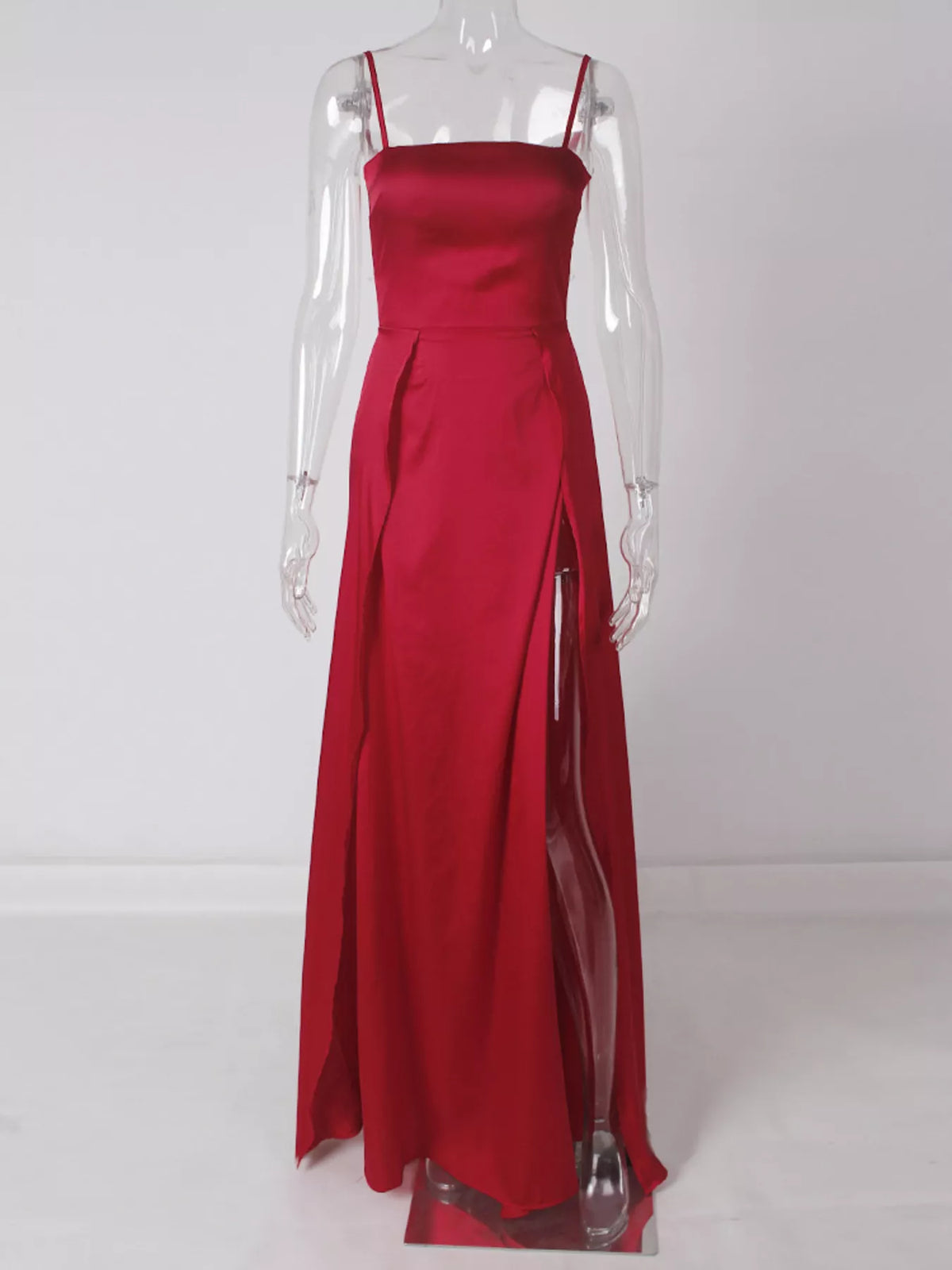 Spaghetti Strap High-Slit Maxi Dress