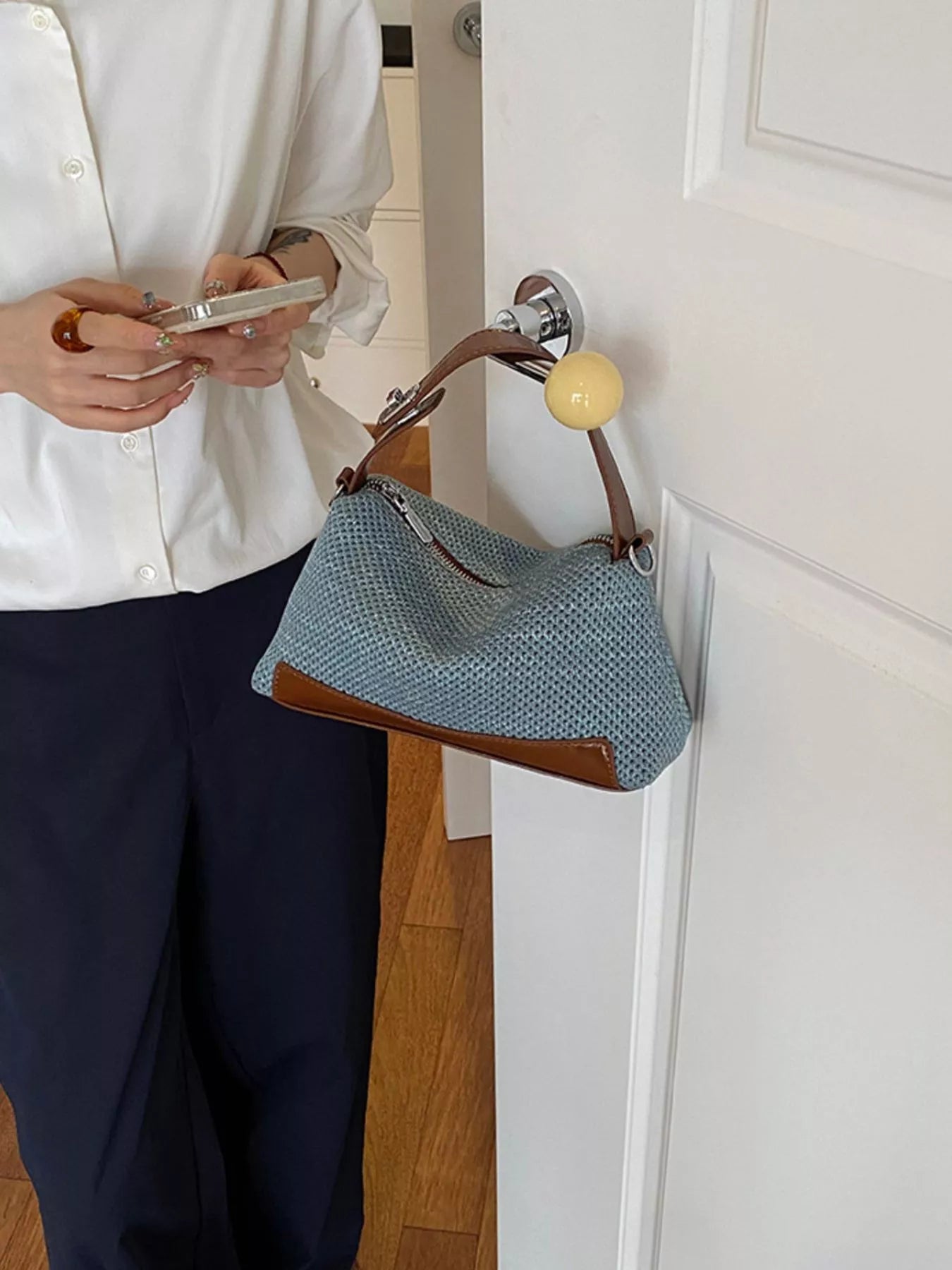 Woven Texture Crossbody Bag