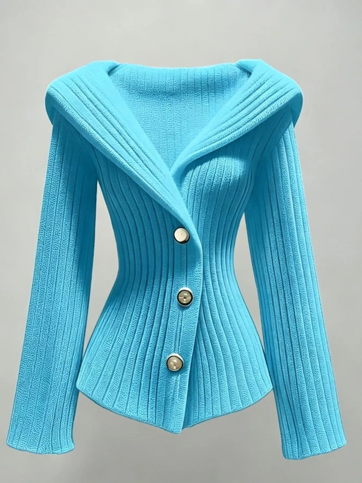 Full Size Ribbed Knit Button-Down Front Cardigan Plus Size