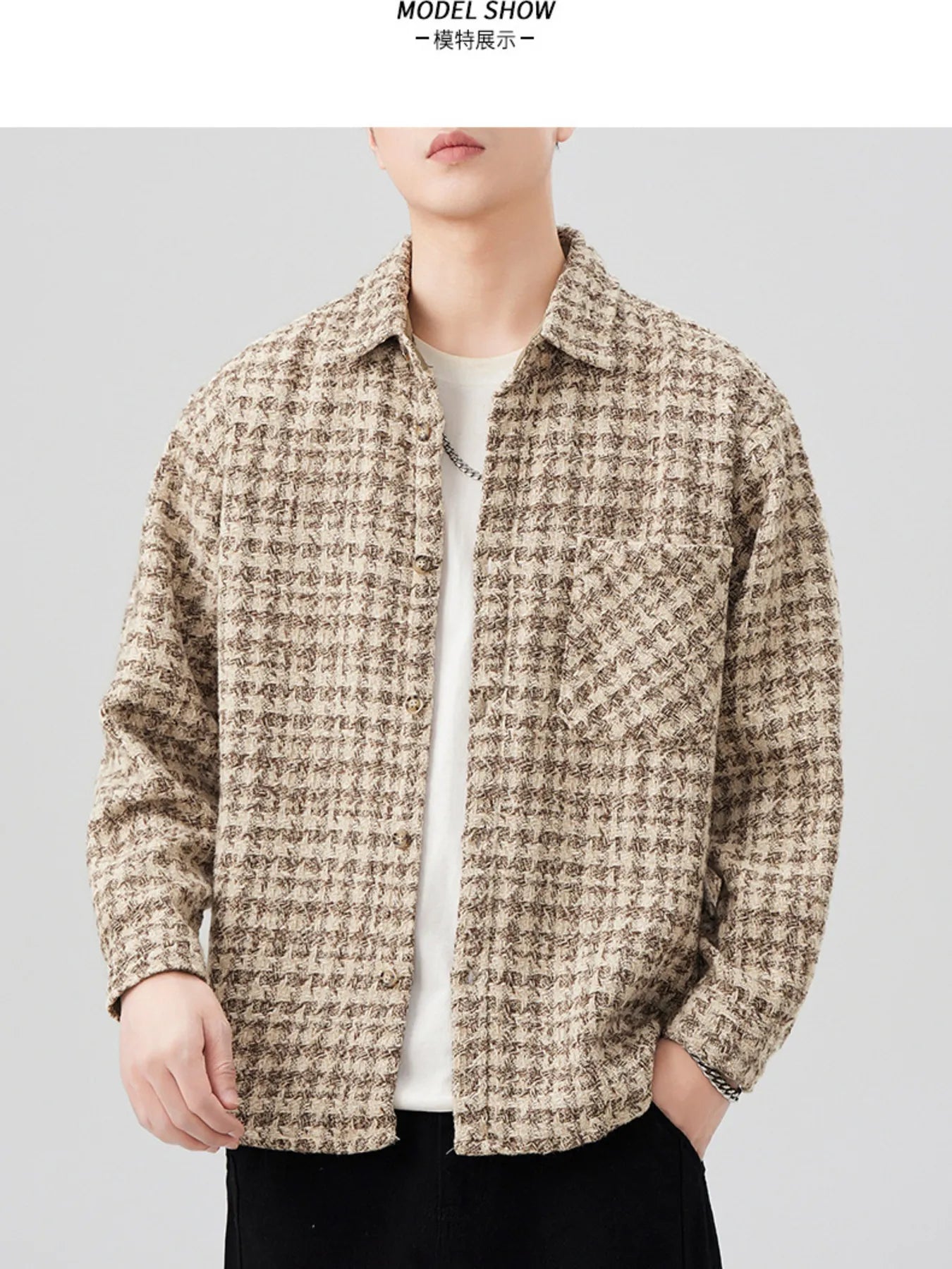 Men's Plus Size Button Up Shirt with Chest Pocket